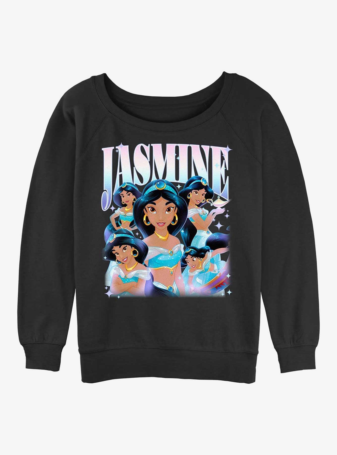 Disney Princesses Jasmine Retro Girls Slouchy Sweatshirt, BLACK, hi-res
