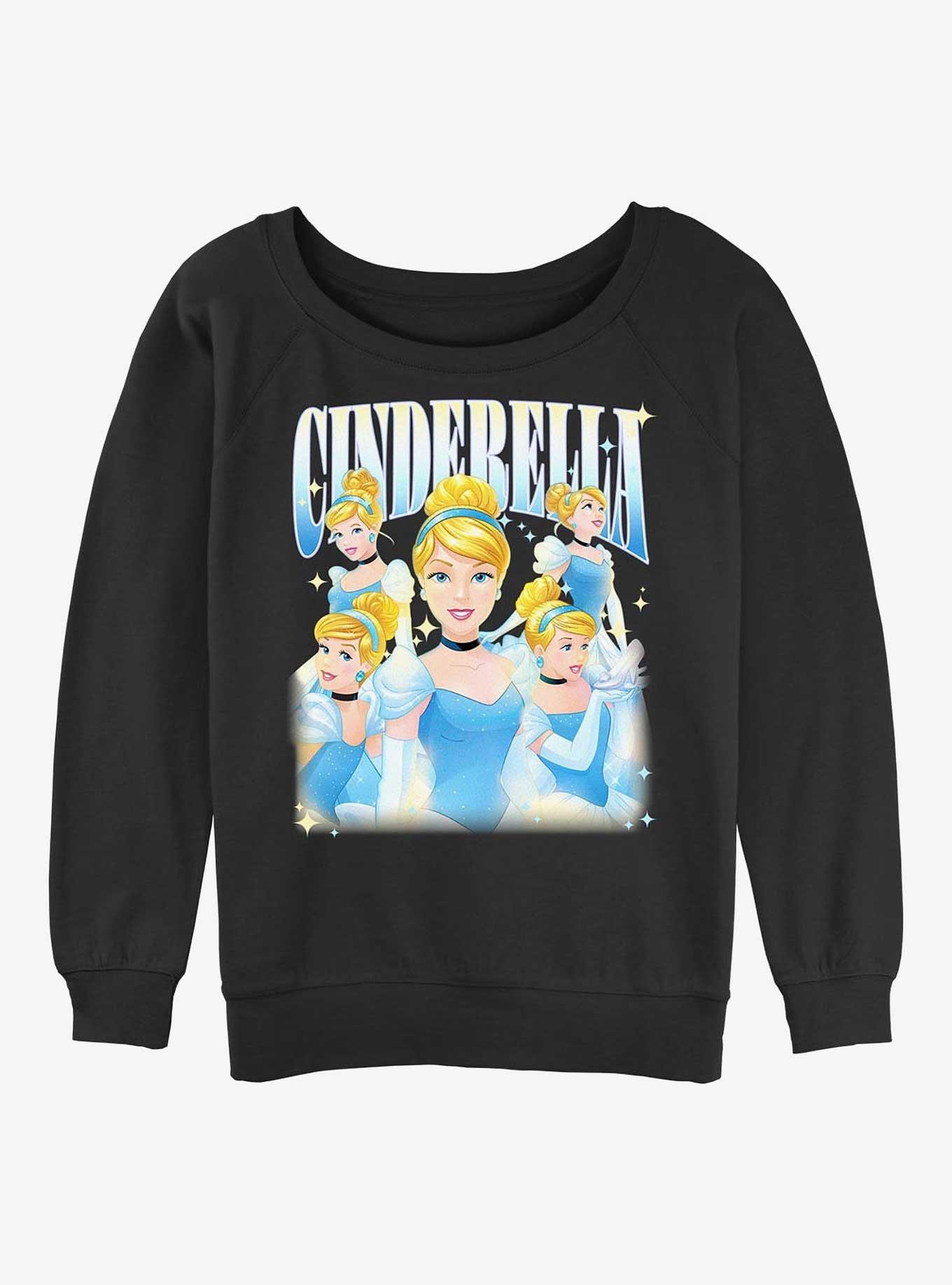 Disney Princesses Cinderella Retro Girls Slouchy Sweatshirt, BLACK, hi-res