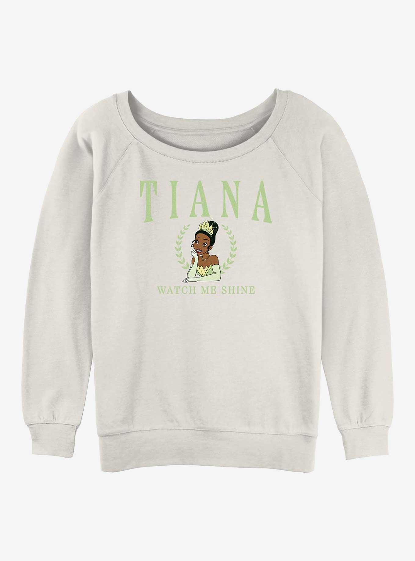 Disney Princesses Tiana Collegiate Girls Slouchy Sweatshirt, EGRET, hi-res