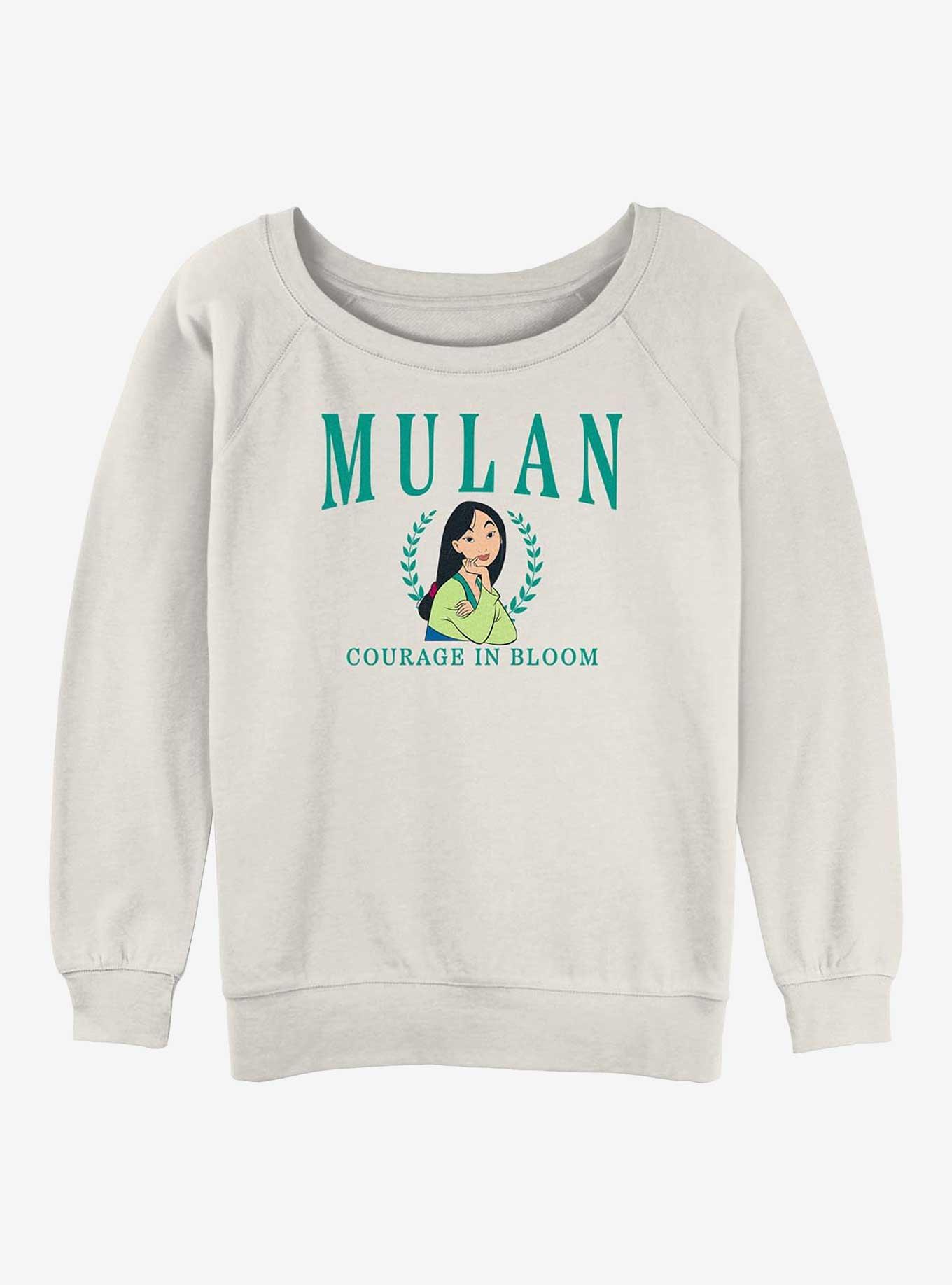 Disney Princesses Mulan Collegiate Girls Slouchy Sweatshirt, EGRET, hi-res