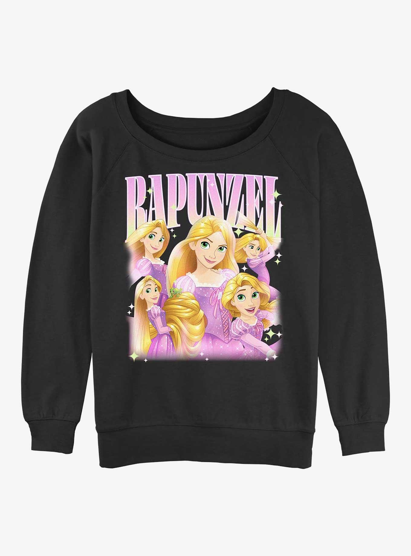 Disney Princesses Rapunzel Retro Girls Slouchy Sweatshirt, BLACK, hi-res