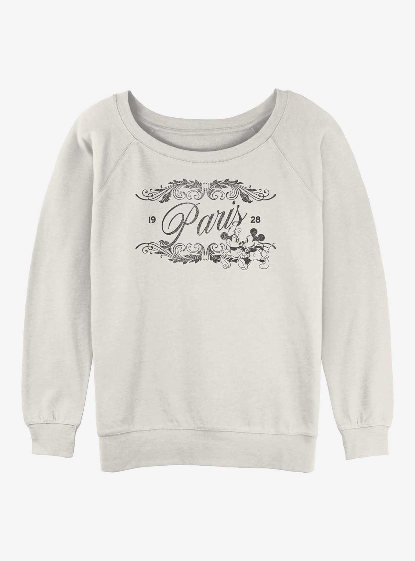 Disney Mickey Mouse With Minnie Mouse Paris 28 Girls Slouchy Sweatshirt, EGRET, hi-res