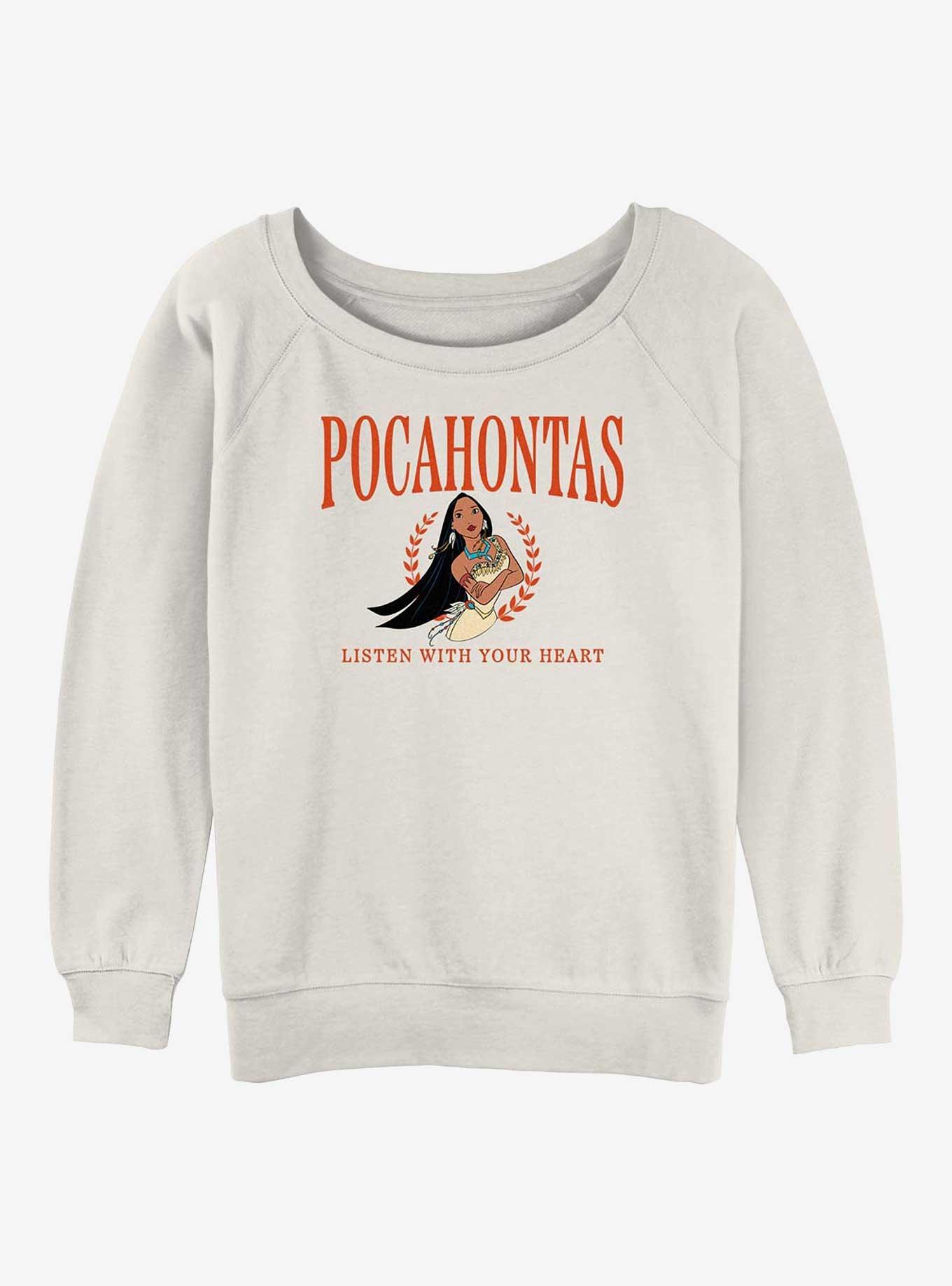 Disney Princesses Pocahontas Collegiate Girls Slouchy Sweatshirt, EGRET, hi-res