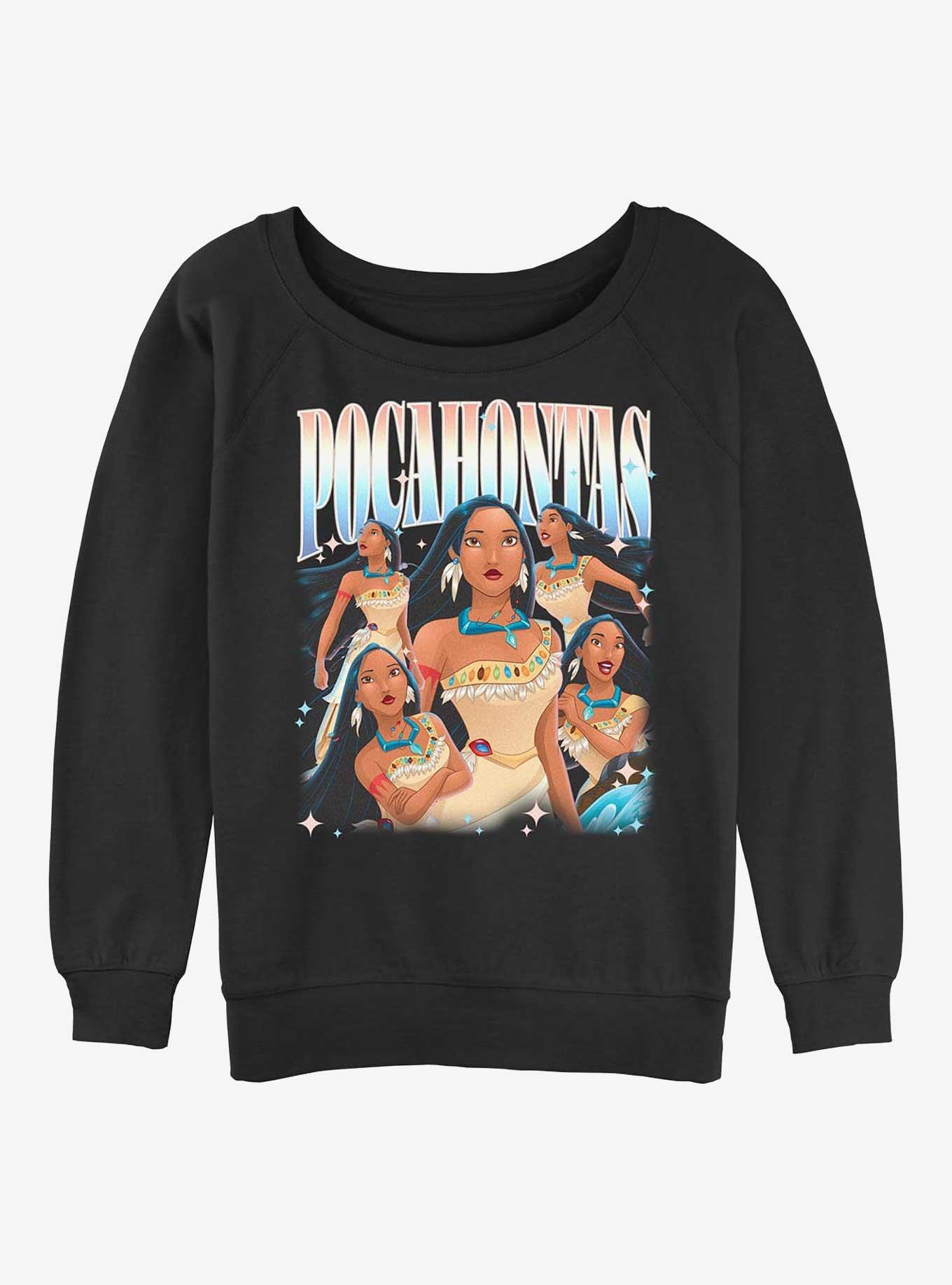 Disney Princesses Pocahontase Retro Girls Slouchy Sweatshirt, BLACK, hi-res