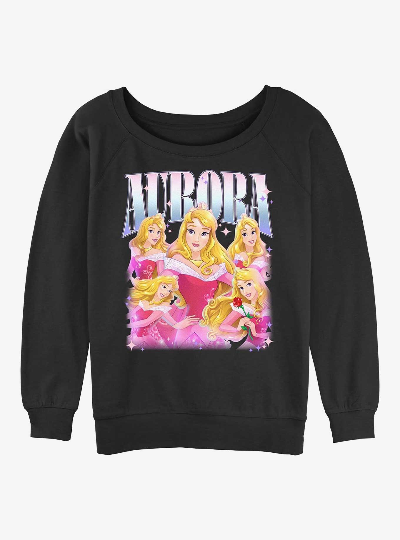 Disney Princesses Auroras Retro Girls Slouchy Sweatshirt