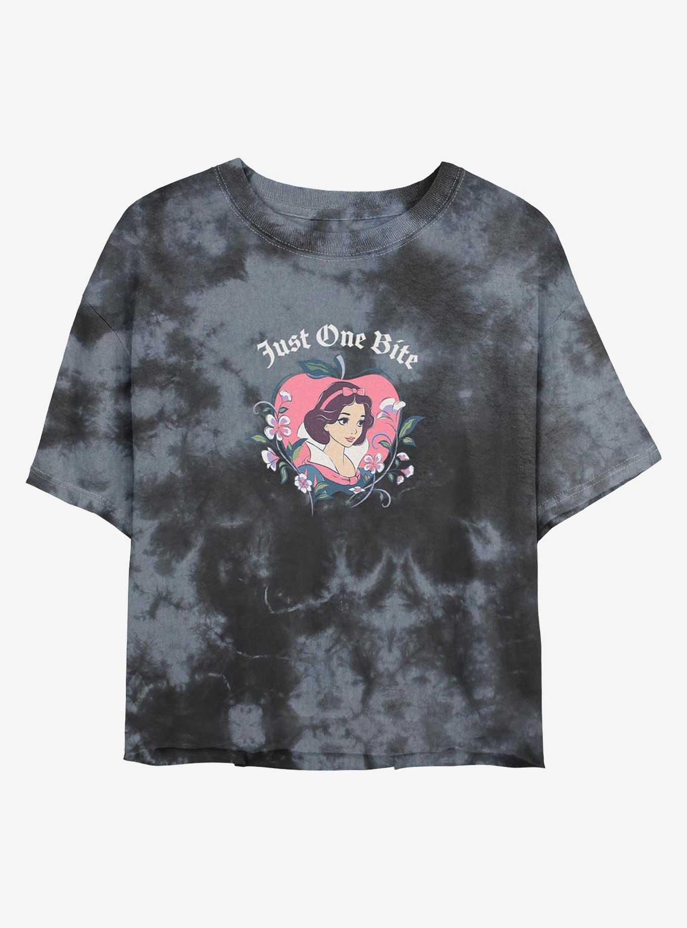 Disney Princesses Snow White Just One Bite Girls Tie-Dye Crop T-Shirt, BLKCHAR, hi-res
