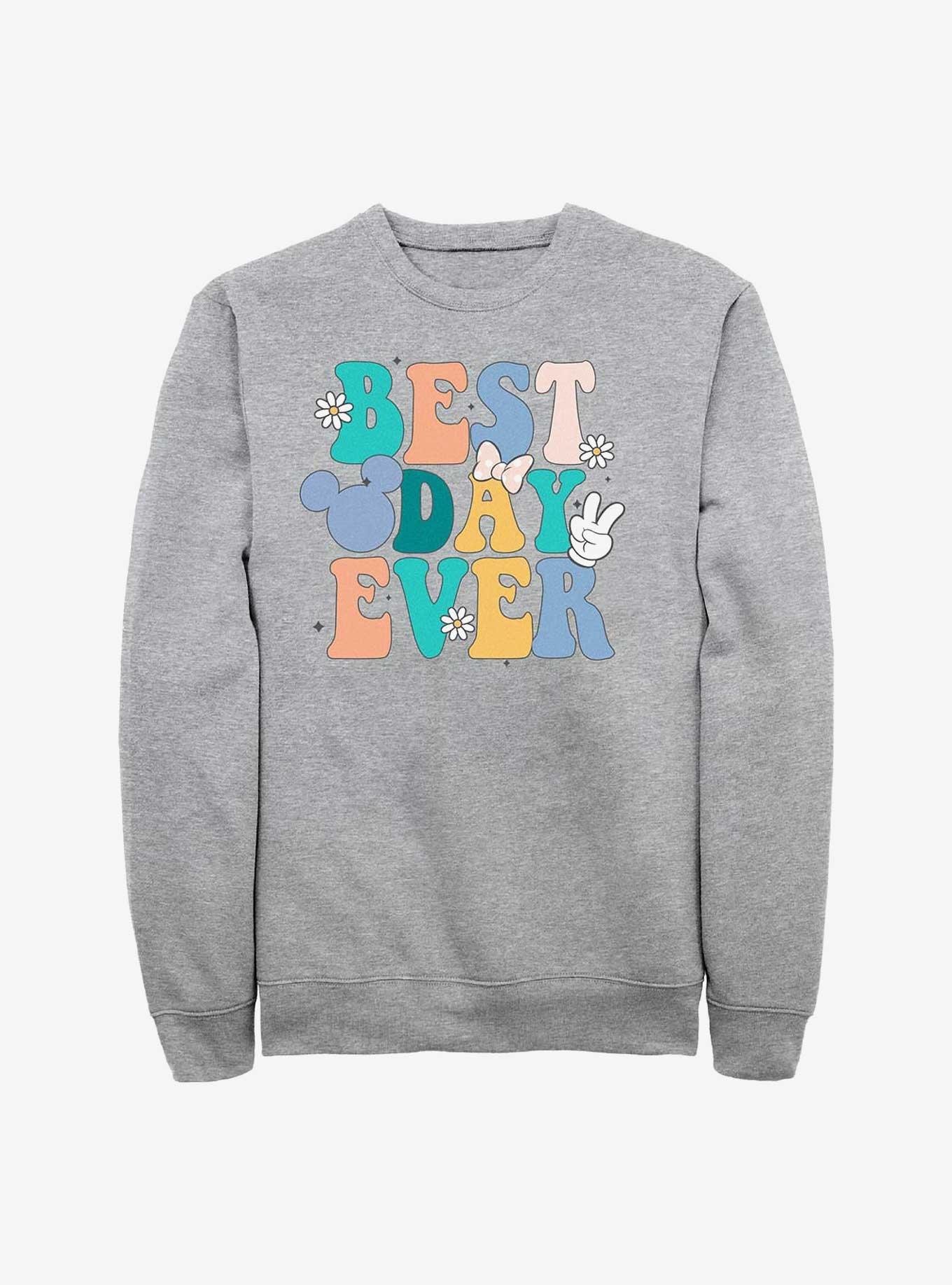 Disney Mickey Mouse Best Day Ever Sweatshirt, ATH HTR, hi-res