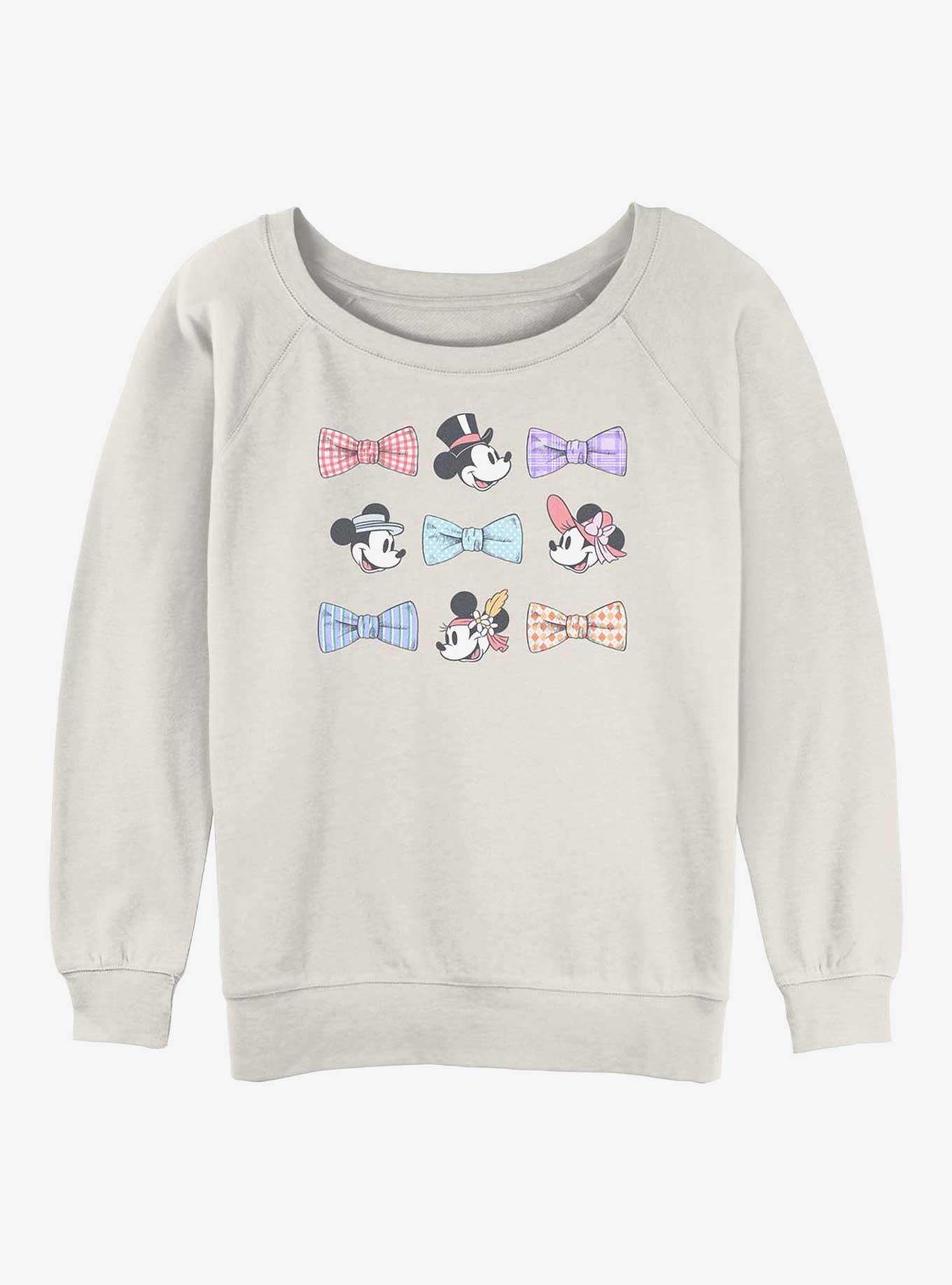 Disney Mickey Mouse Bows Girls Slouchy Sweatshirt, EGRET, hi-res