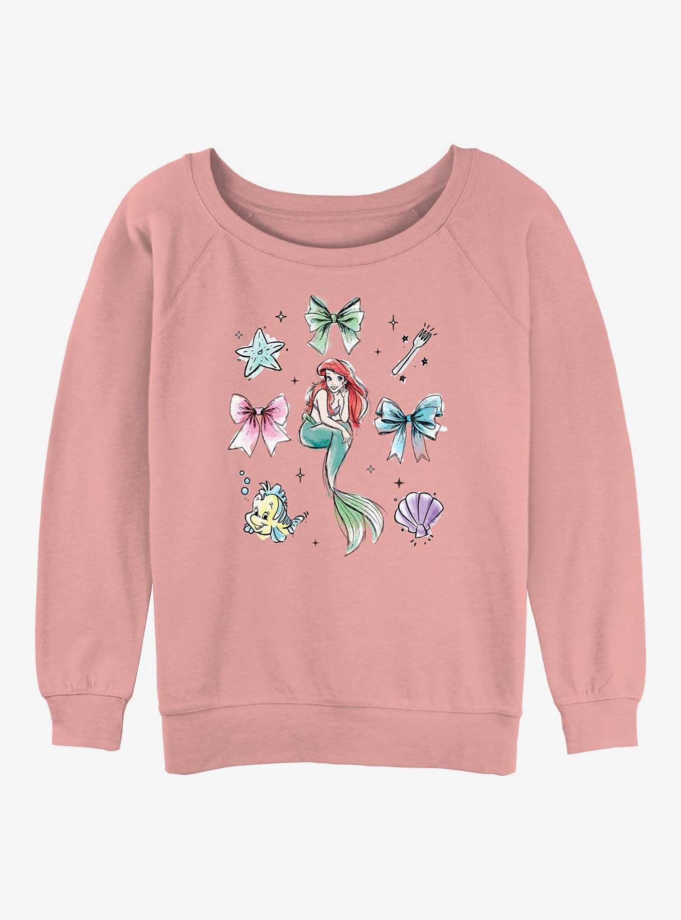 Disney Princesses Ariel Bows Girls Slouchy Sweatshirt, , hi-res