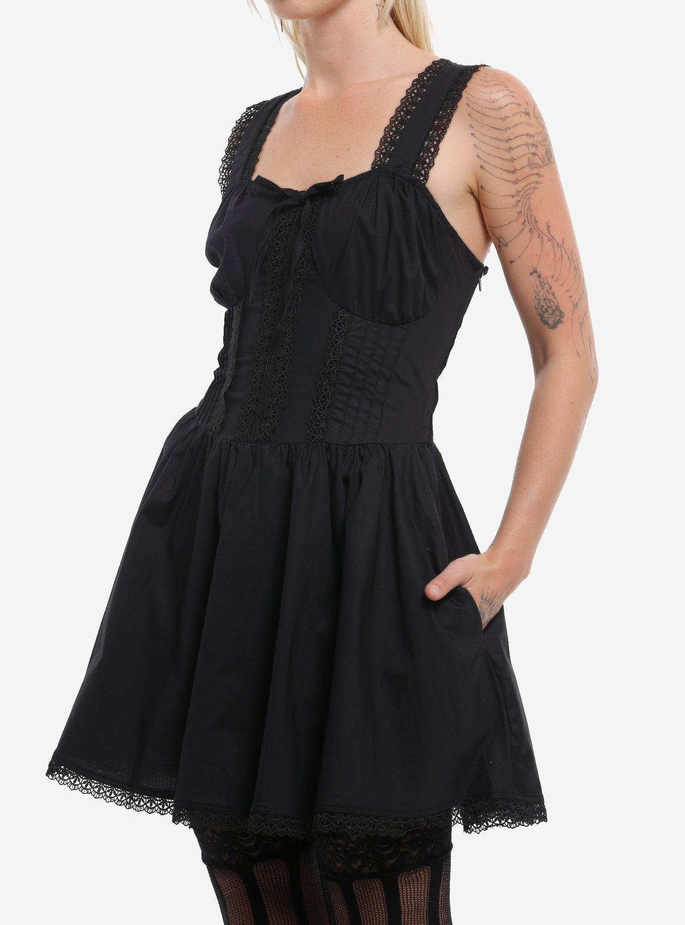 Social Collision Black Corset Mini Dress, , hi-res