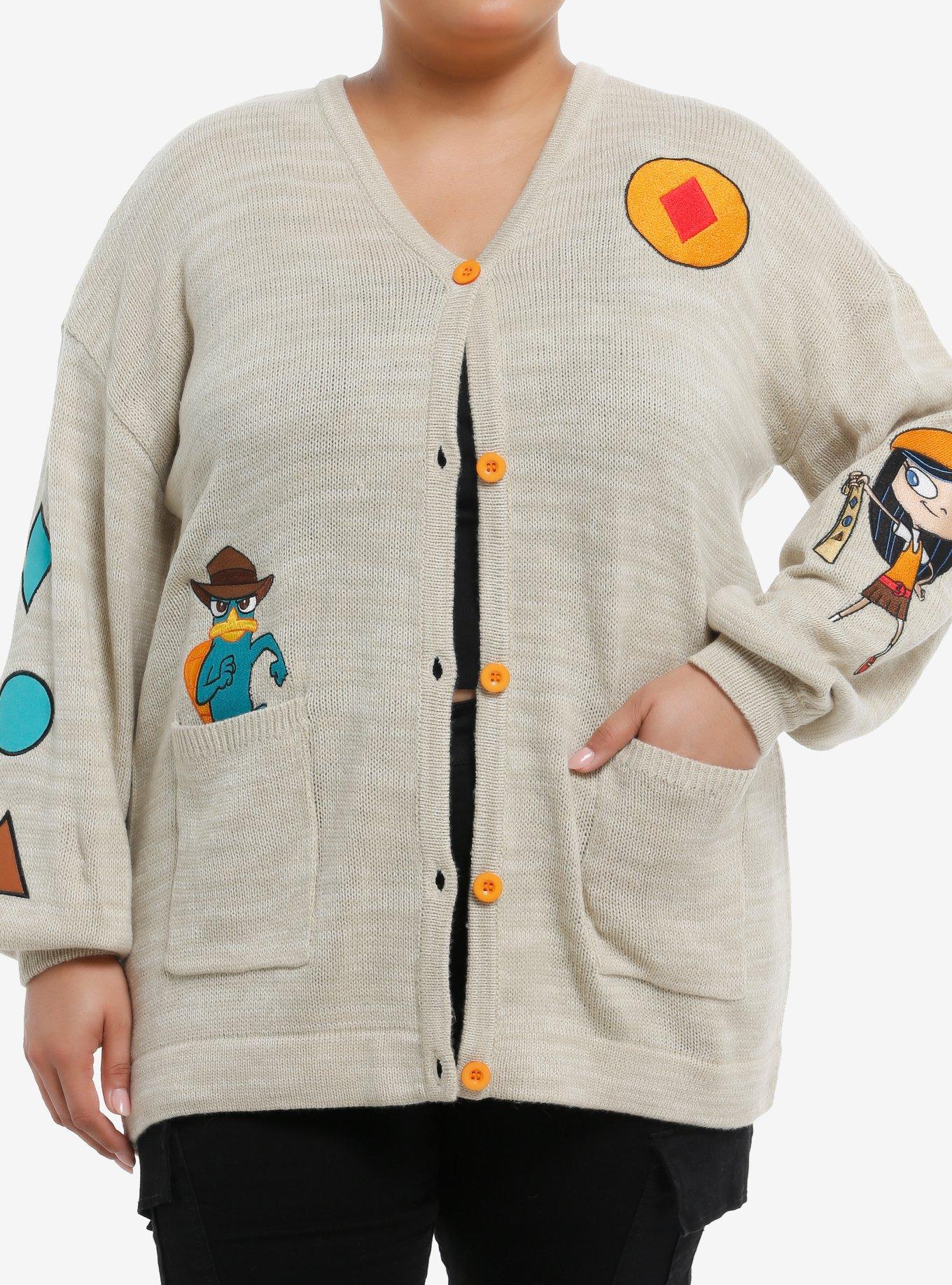 Phineas And Ferb Fireside Girls Embroidered Girls Cardigan Plus Size, , hi-res