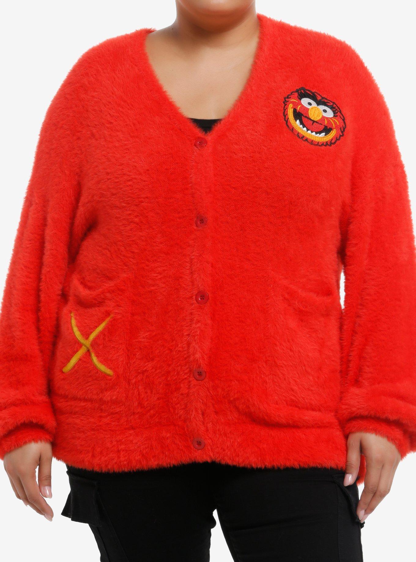 The Muppets Animal Fuzzy Girls Cardigan Plus Size, , hi-res