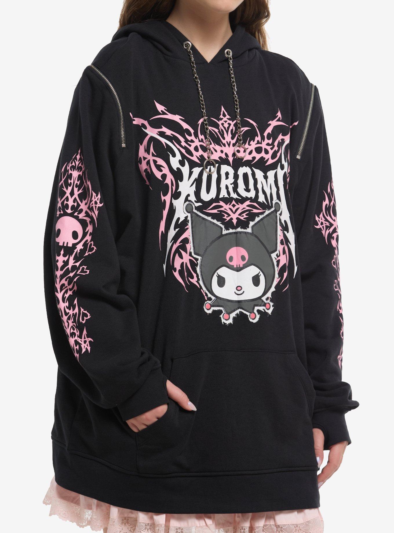 Kuromi Metal Girls Oversized Hoodie, , hi-res