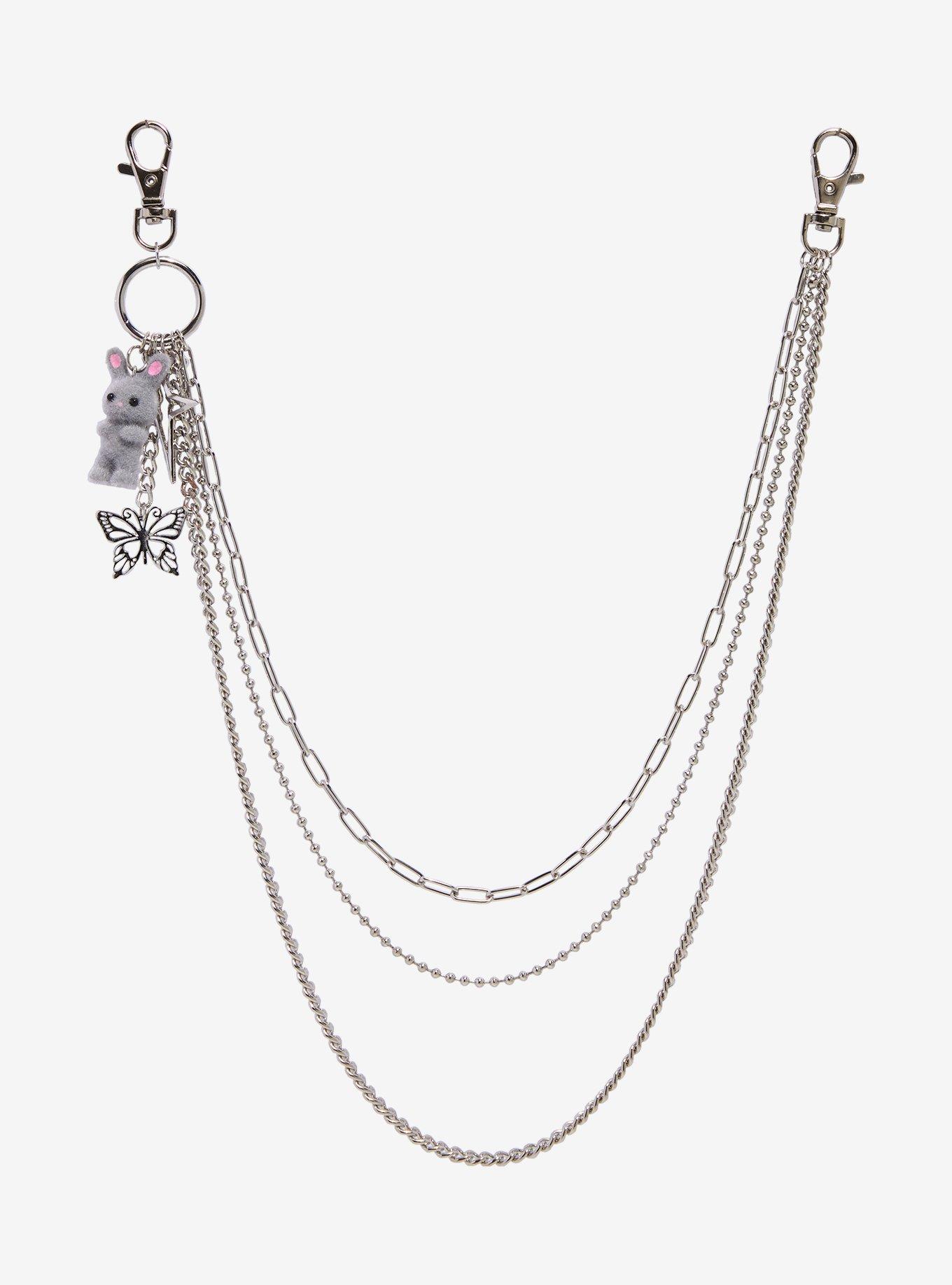 Fuzzy Bunny 18 Inch, 20 Inch & 24 Inch Triple Wallet Chain, , hi-res