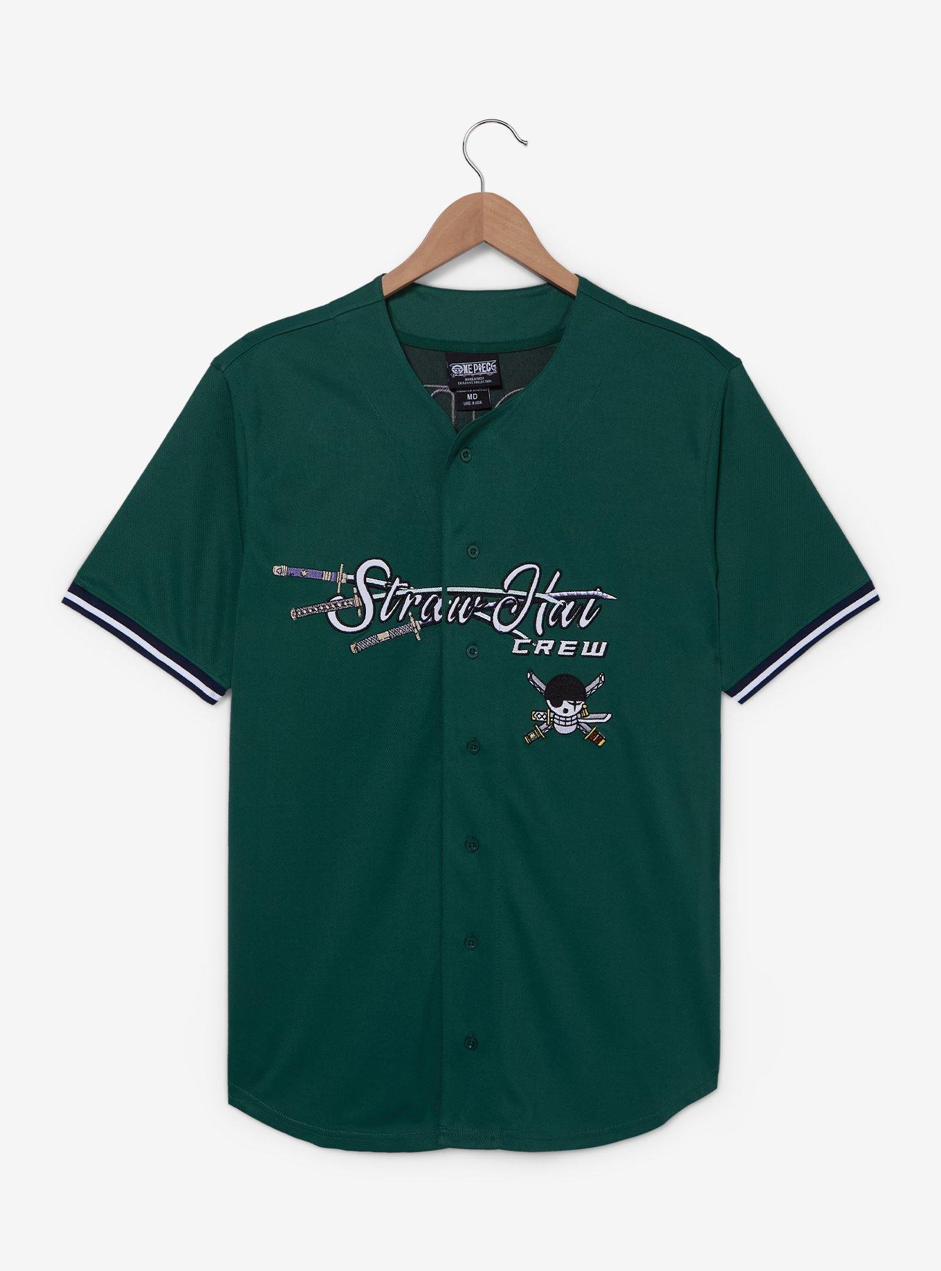 One Piece Straw Hat Crew Zoro Baseball Jersey &mdash; BoxLunch Exclusive, , hi-res