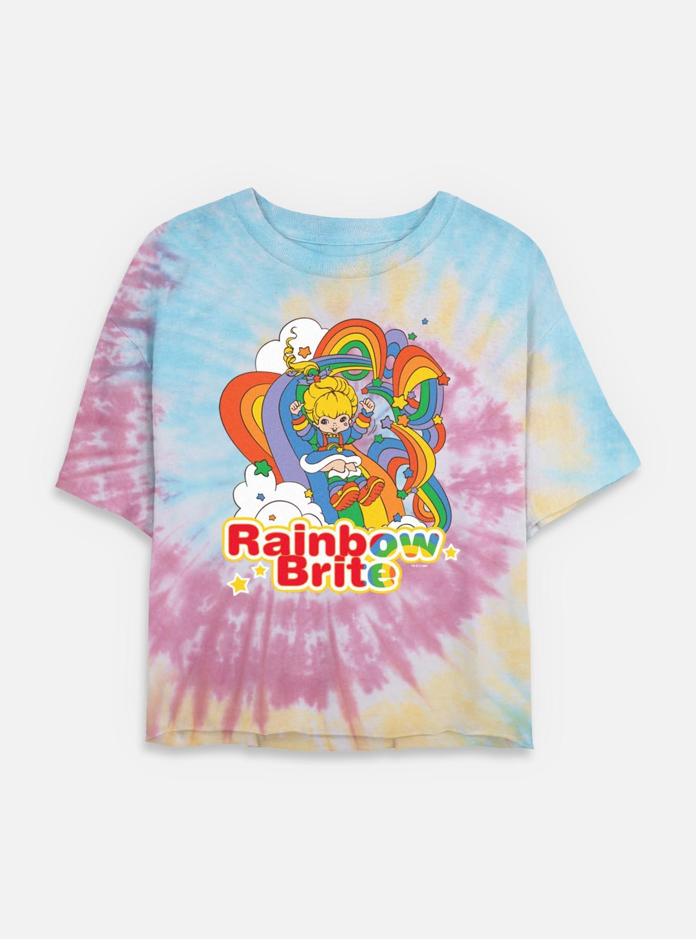 Rainbow Brite Rainbow Tangle Tie Dye Crop Womens  T-Shirt, , hi-res