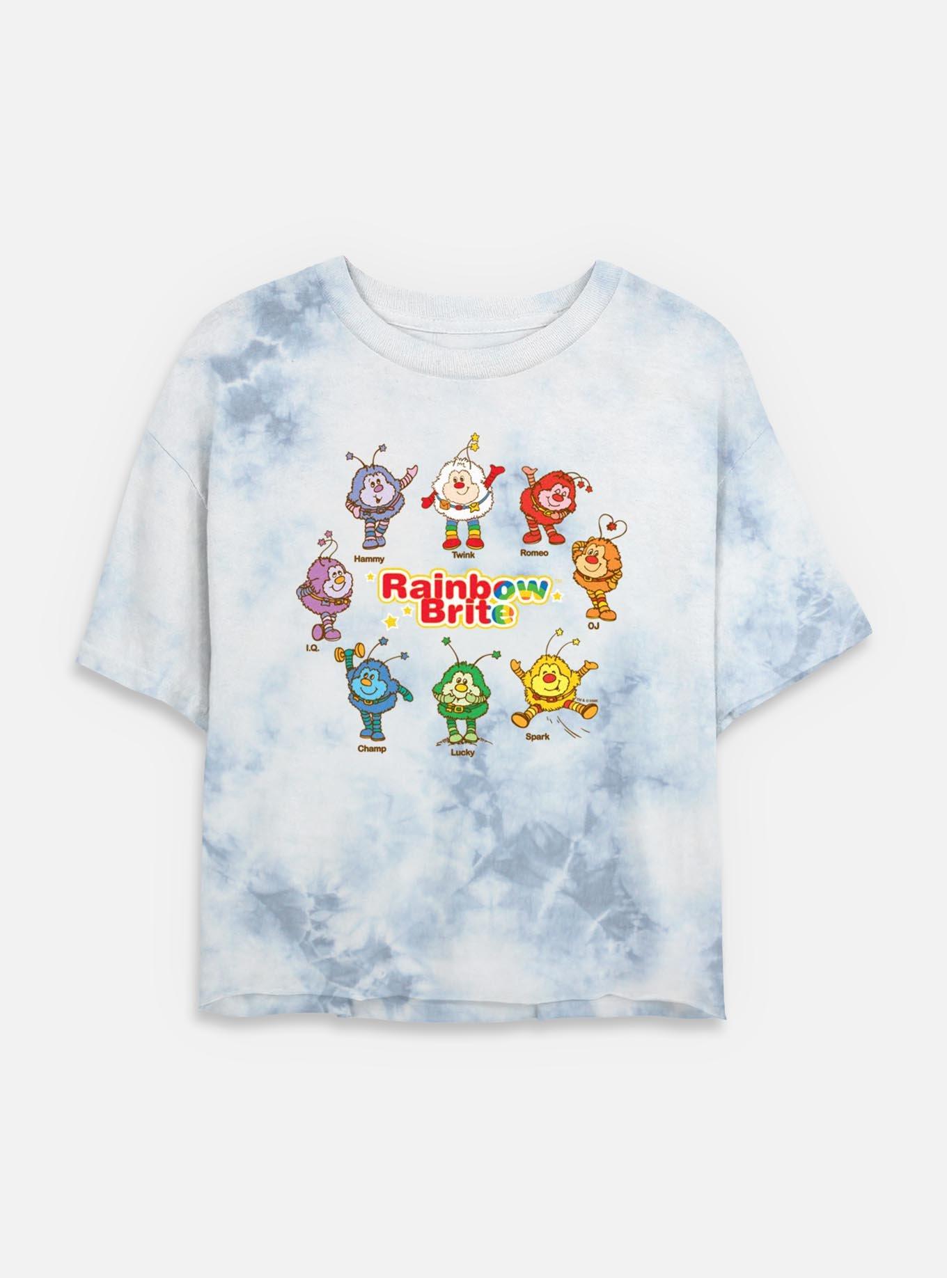 Rainbow Brite Sprites Textbook Tie Dye Crop Womens T-Shirt, , hi-res