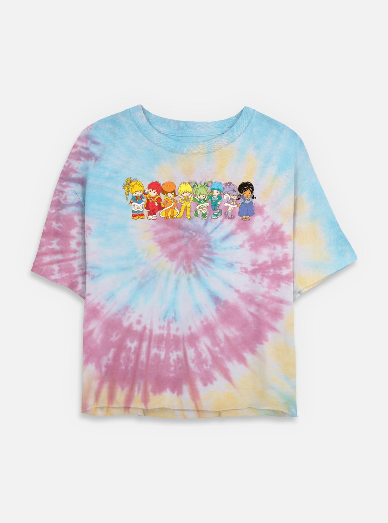 Rainbow Brite Line Up Tie Dye Crop Womens  T-Shirt, , hi-res
