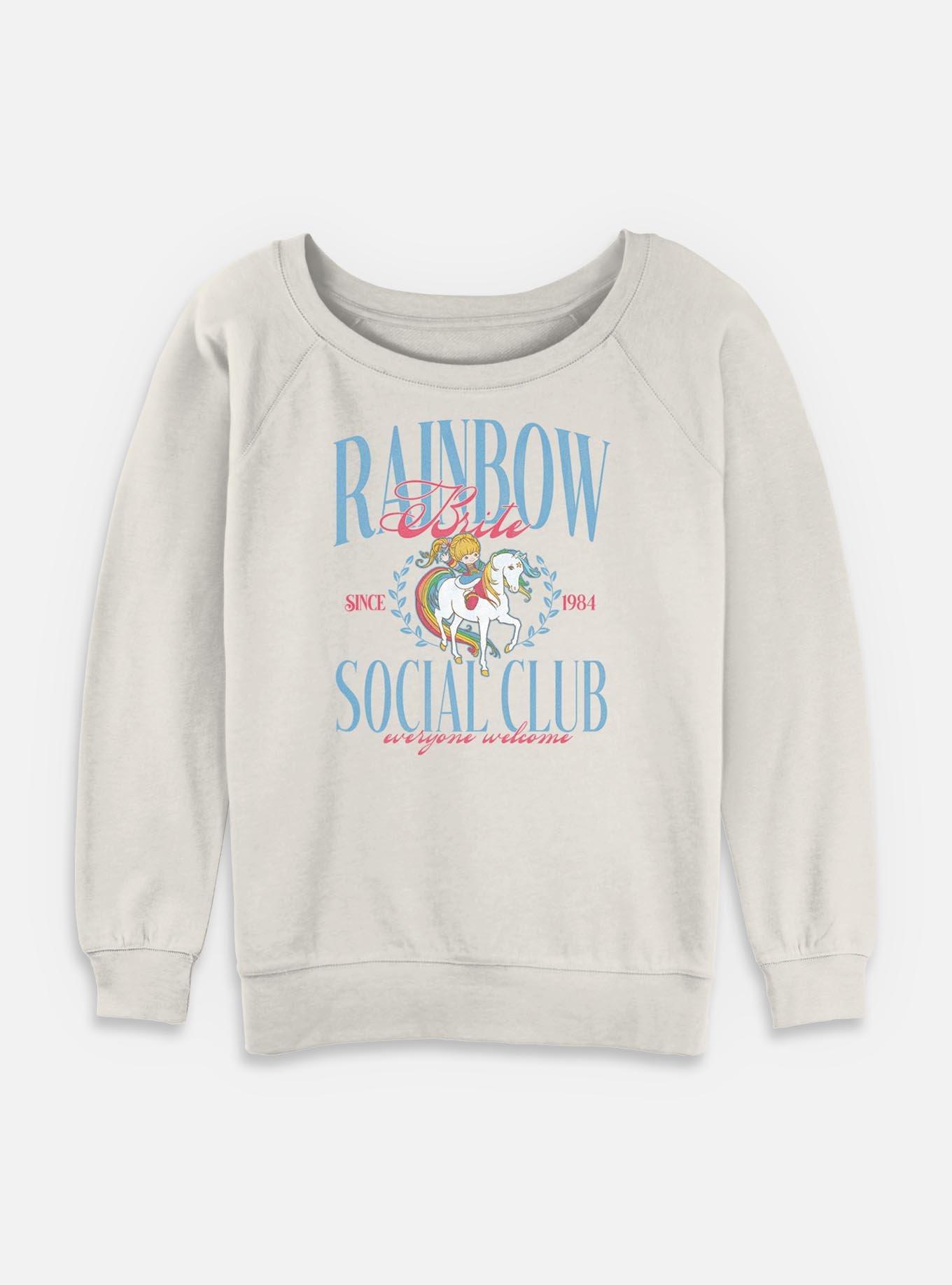 Rainbow Brite Social Club Womens Slouchy Sweatshirt, EGRET, hi-res