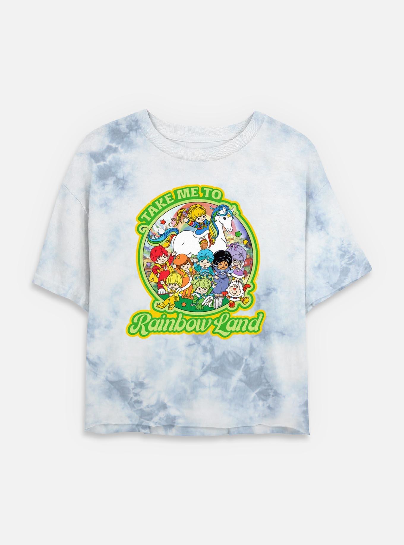 Rainbow Brite Take Me To Land Tie Dye Crop Womens T-Shirt