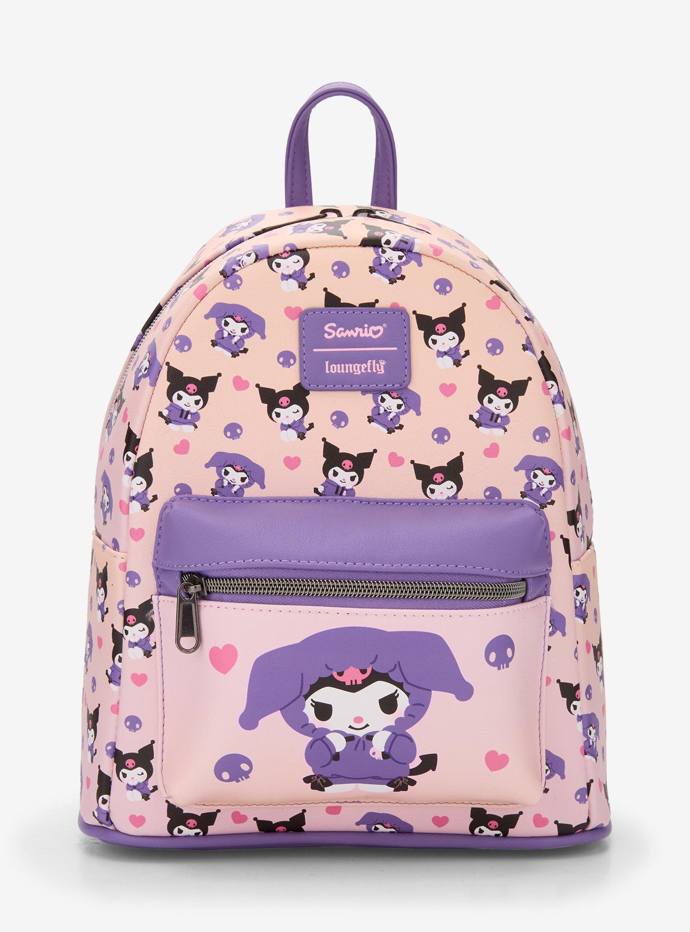 Loungefly Kuromi Hoodie Outfit Mini Backpack | Hot Topic display picture 1