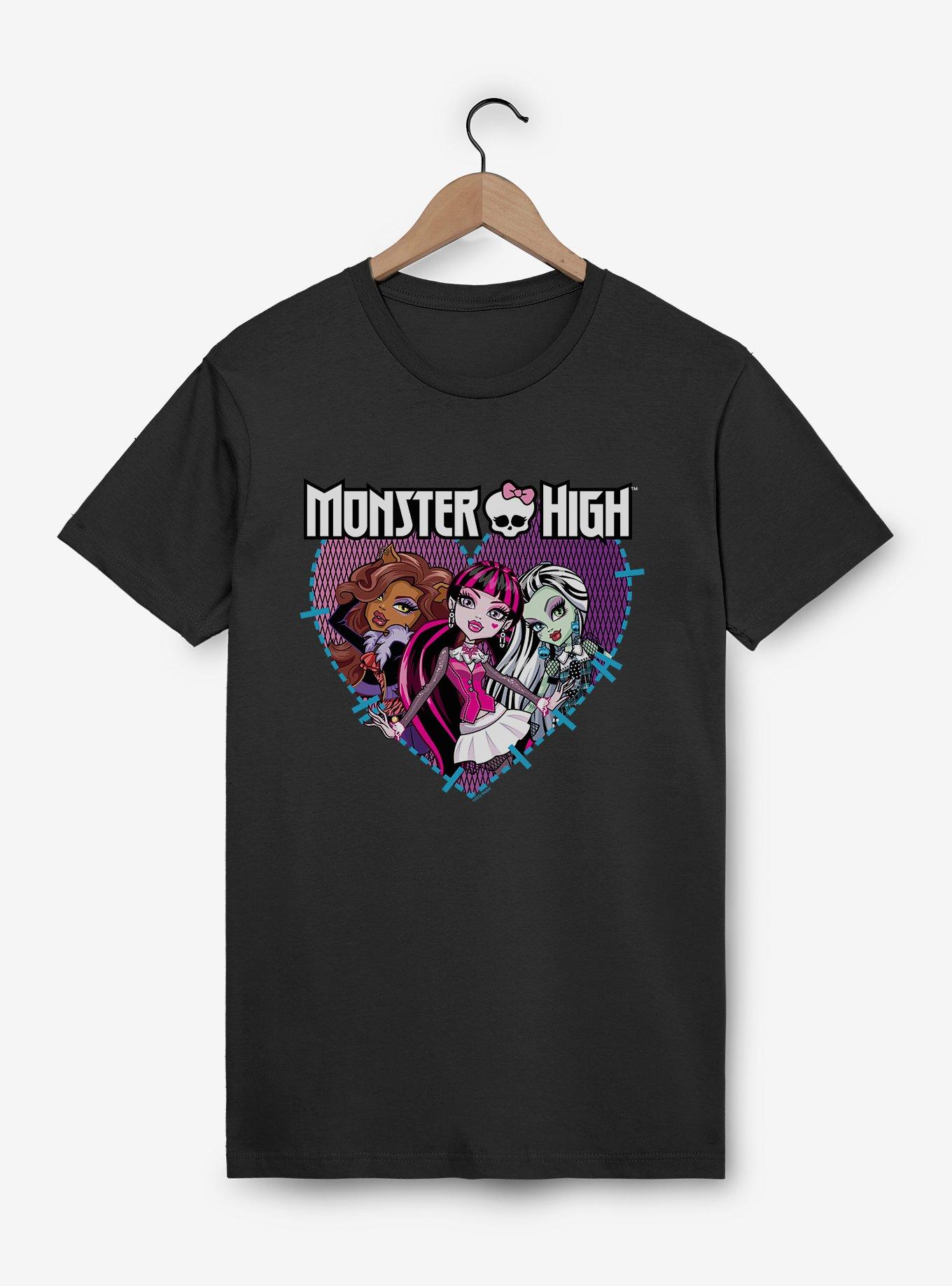 Monster High Stitched Heart Group Pose T-Shirt, BLACK, hi-res