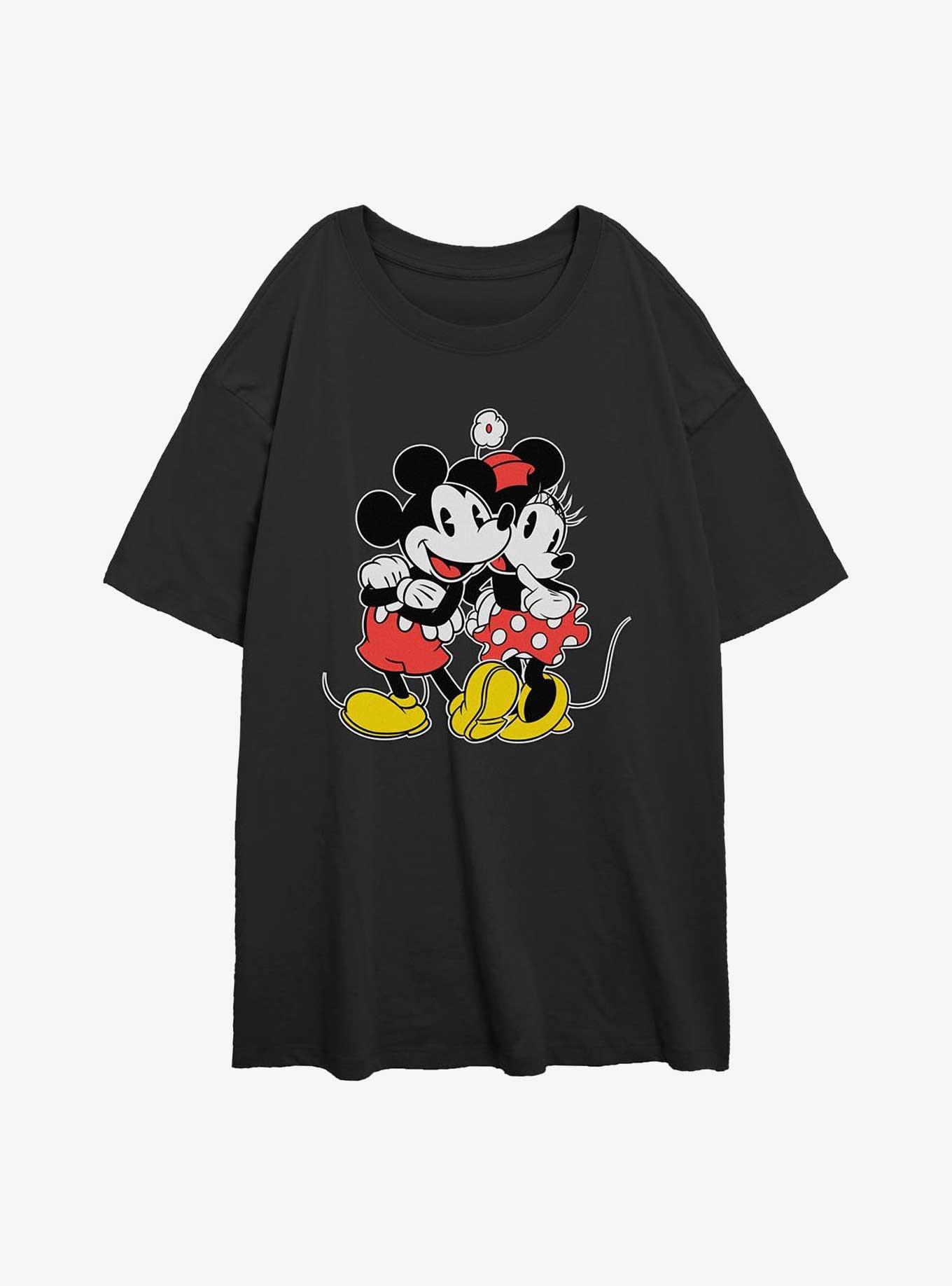 Disney Mickey Mouse & Minnie Mouse Lovers Girls Oversized T-Shirt, BLACK, hi-res