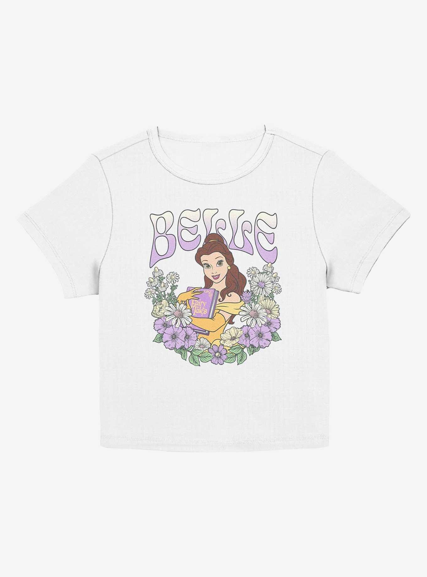 Disney Princesses Belle Floral Wreath Girls Baby T-Shirt, EGRET, hi-res