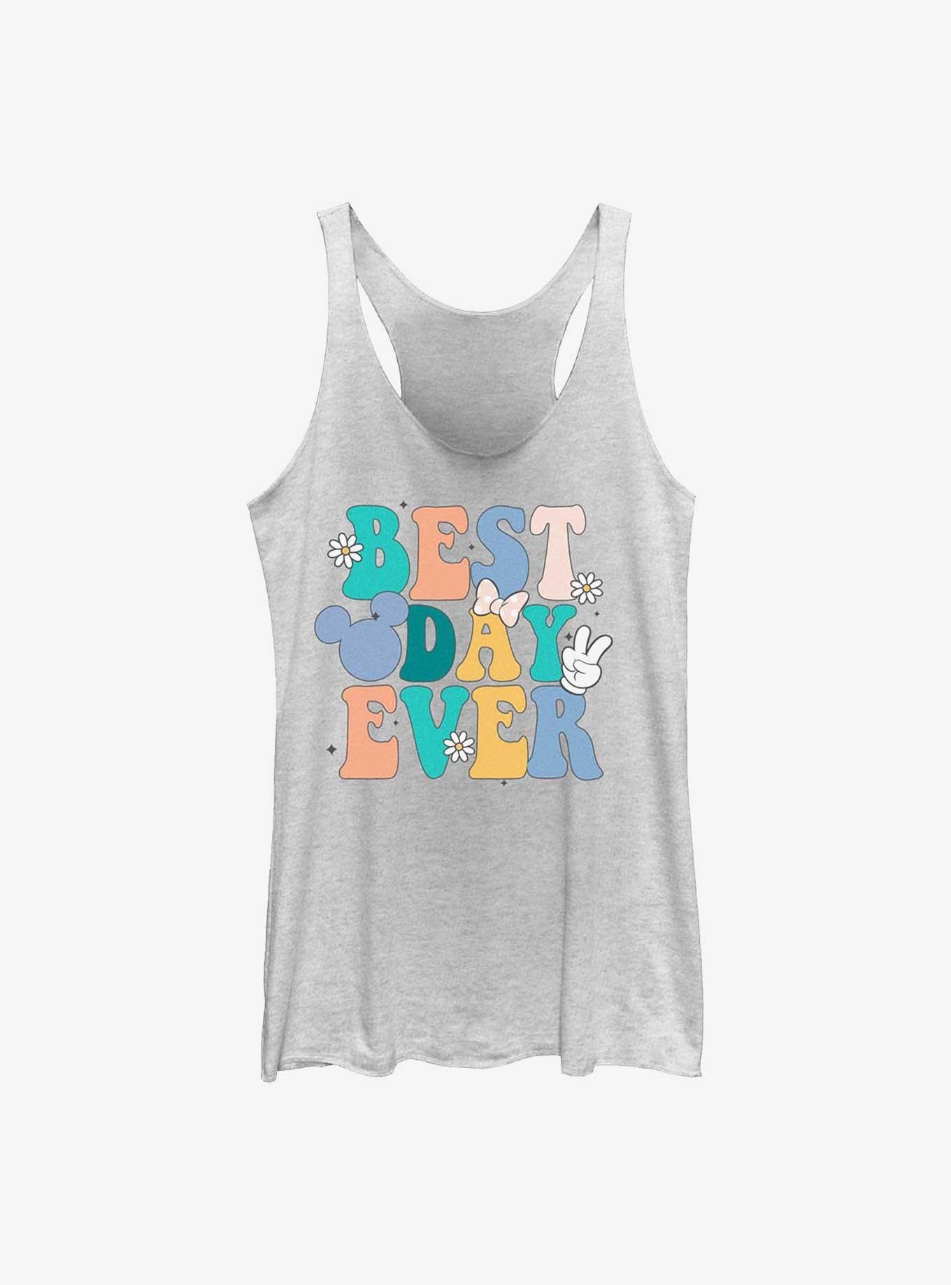Disney Mickey Mouse Best Day Ever Girls Tank, WHITE HTR, hi-res