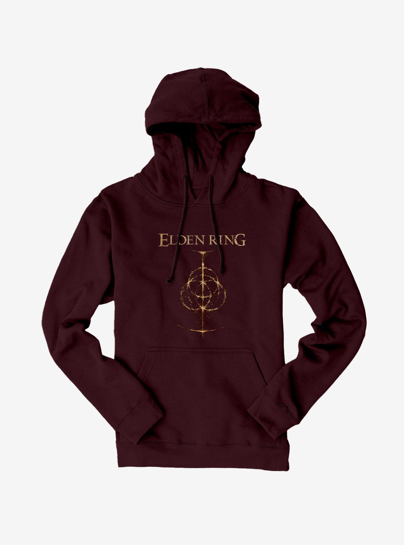 Elden Ring Logo Hoodie, MAROON, hi-res