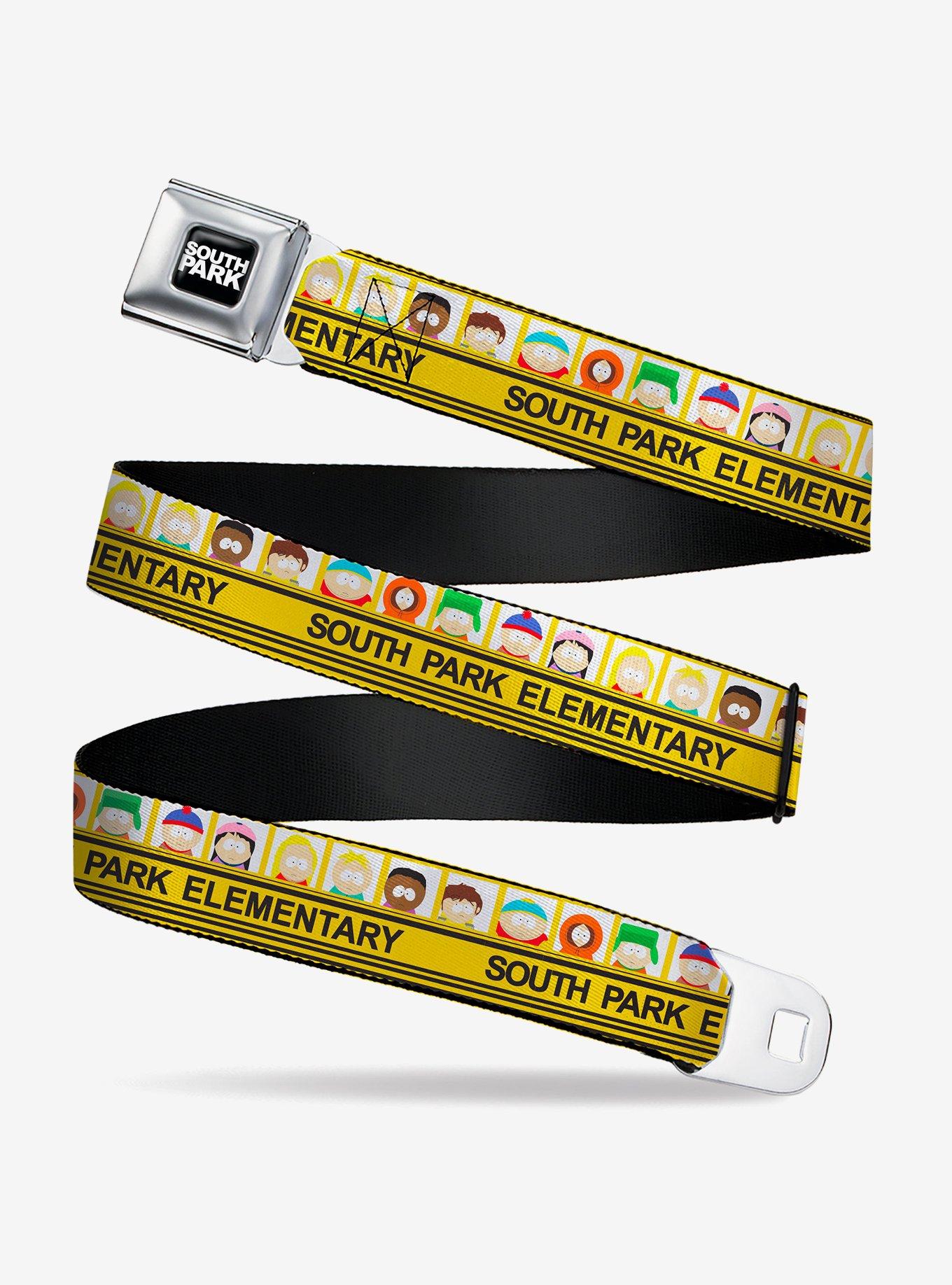South Park Elementary School Bus Characters Pose Seatbelt Buckle Belt, BRIGHT YELLOW, hi-res