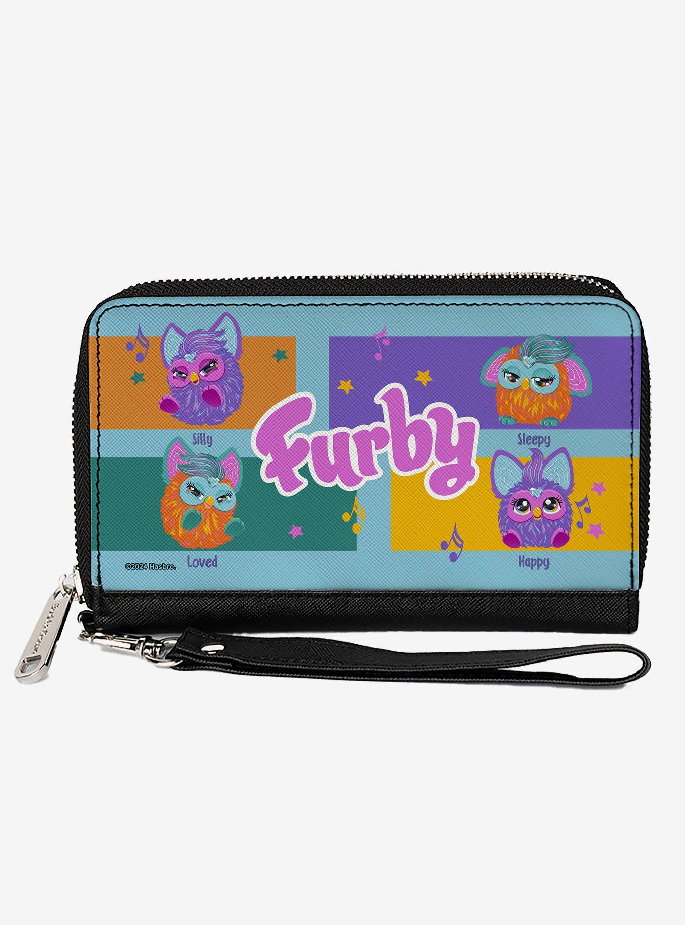 Furby Purple and Orange Mood Blocks and Logo Zip Around Wallet, , hi-res