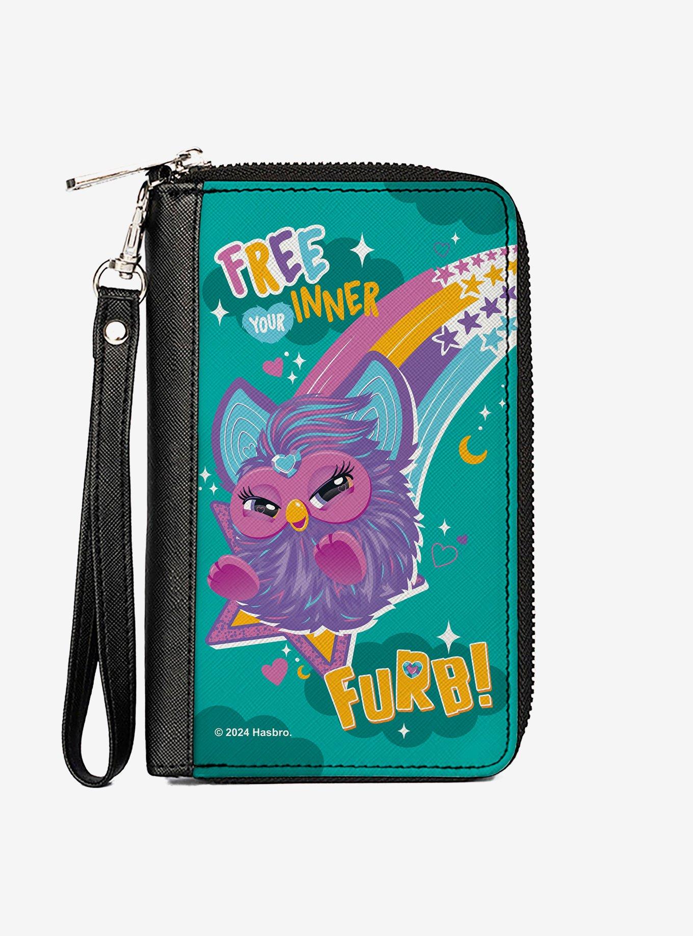 Furby Purple Furby Free Your Inner Furb Rainbow Zip Around Wallet, , hi-res