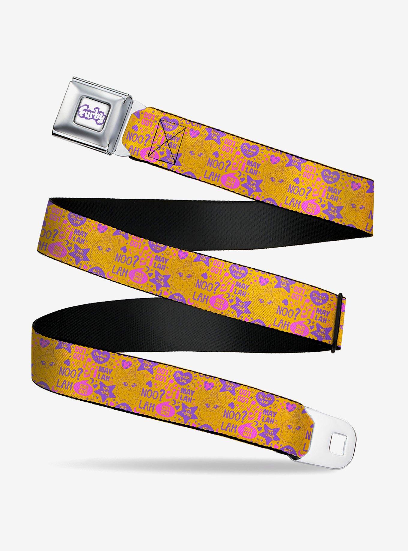 Furby Furbish Phrases and Icons Seatbelt Buckle Belt, MULTI, hi-res