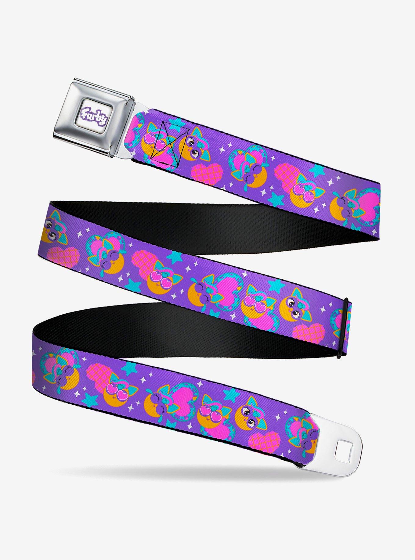 Furby Furbmojis and Icons Collage Seatbelt Buckle Belt, MULTI, hi-res