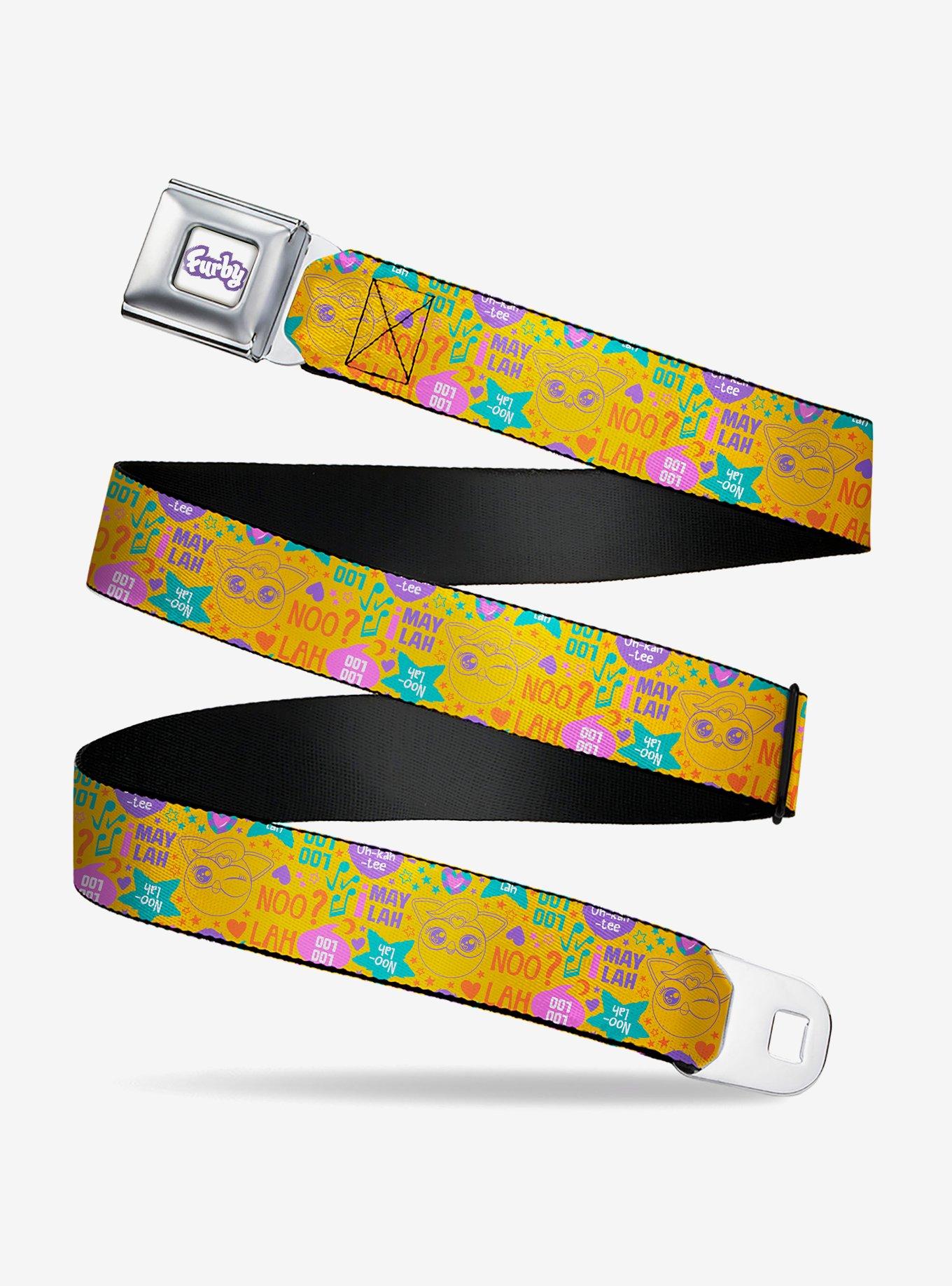Furby Furbmoji and Furbish Phrases Icons Seatbelt Buckle Belt, , hi-res