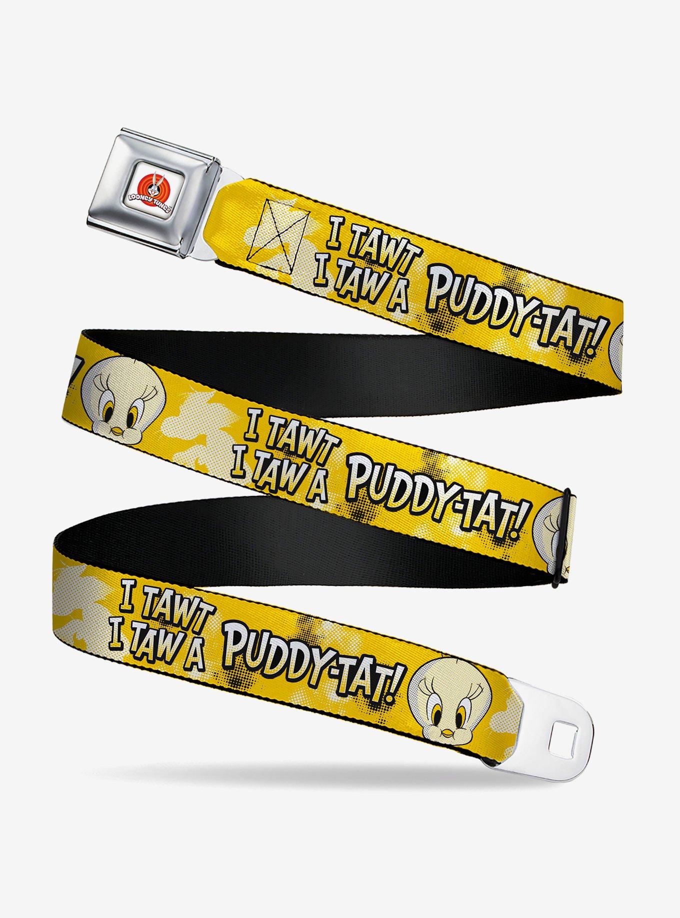 Looney Tunes Tweety I Tawt I Taw A Puddy Tat Seatbelt Buckle Belt, , hi-res