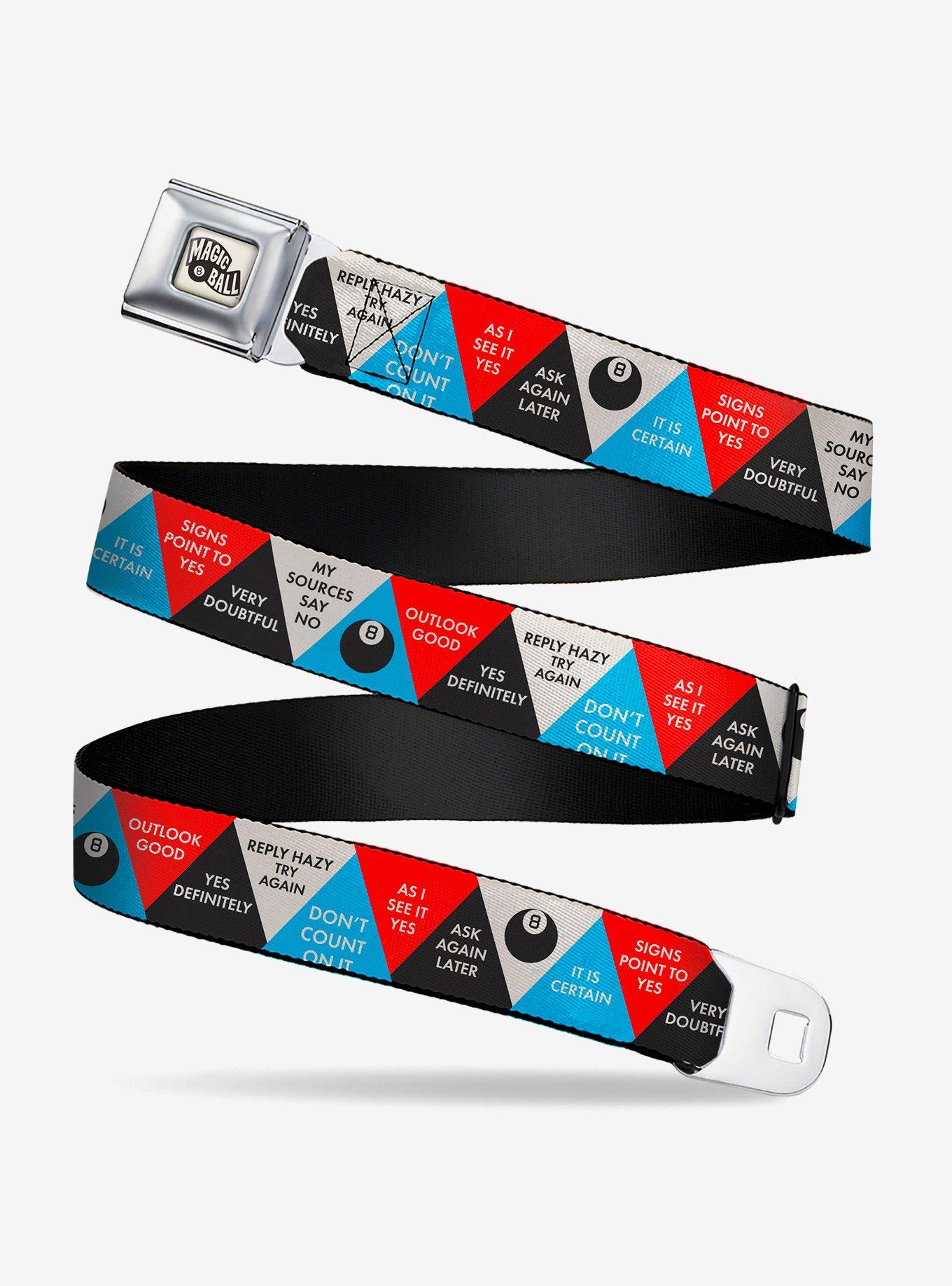 Magic 8 Ball Answer Triangles Seatbelt Buckle Belt, MULTI, hi-res