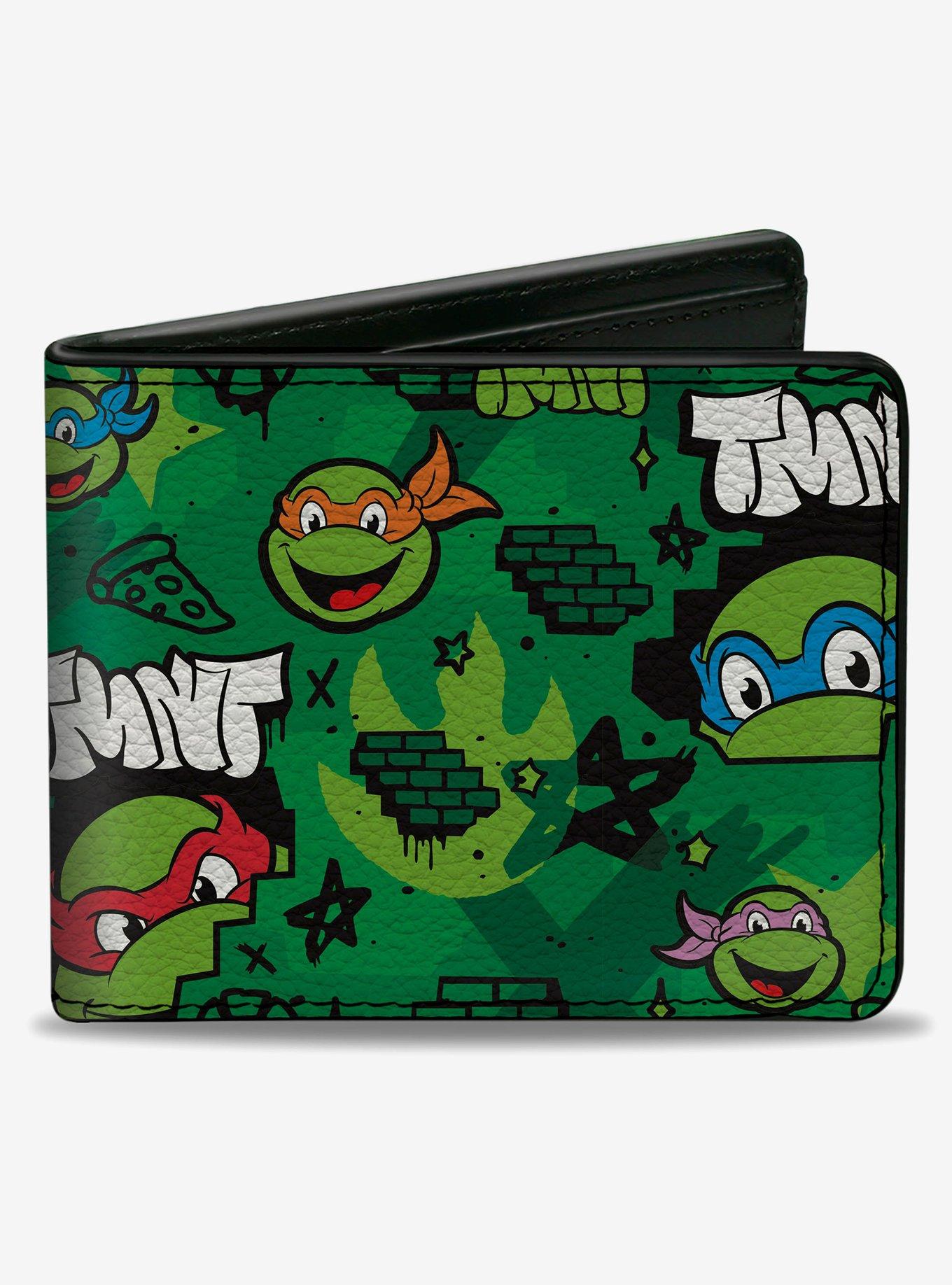 Teenage Mutant Ninja Turtles TMNT Faces Brick Wall Bifold Wallet, , hi-res