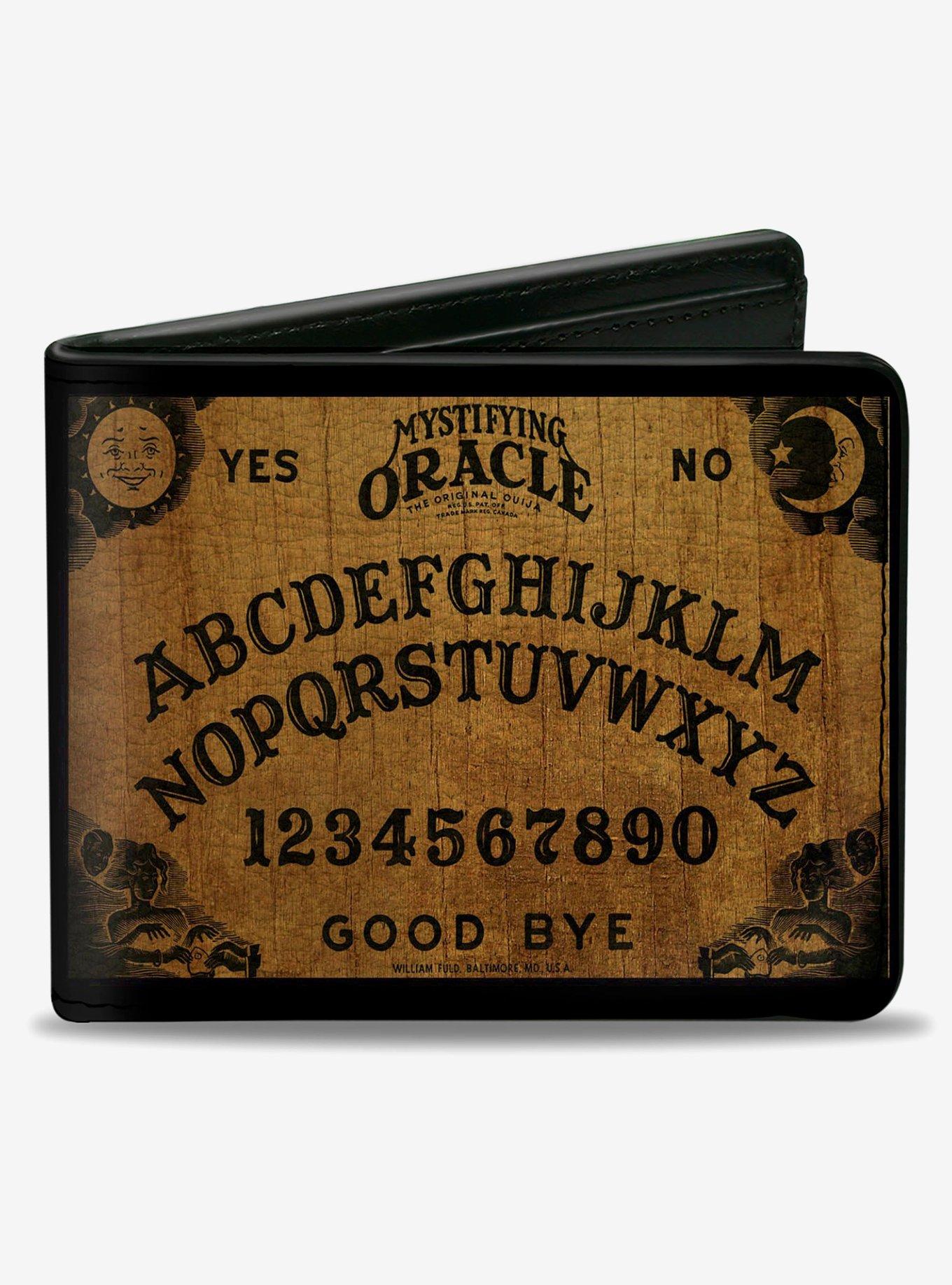 Ouija Board Replica Black Wood Grain Bifold Wallet, , hi-res
