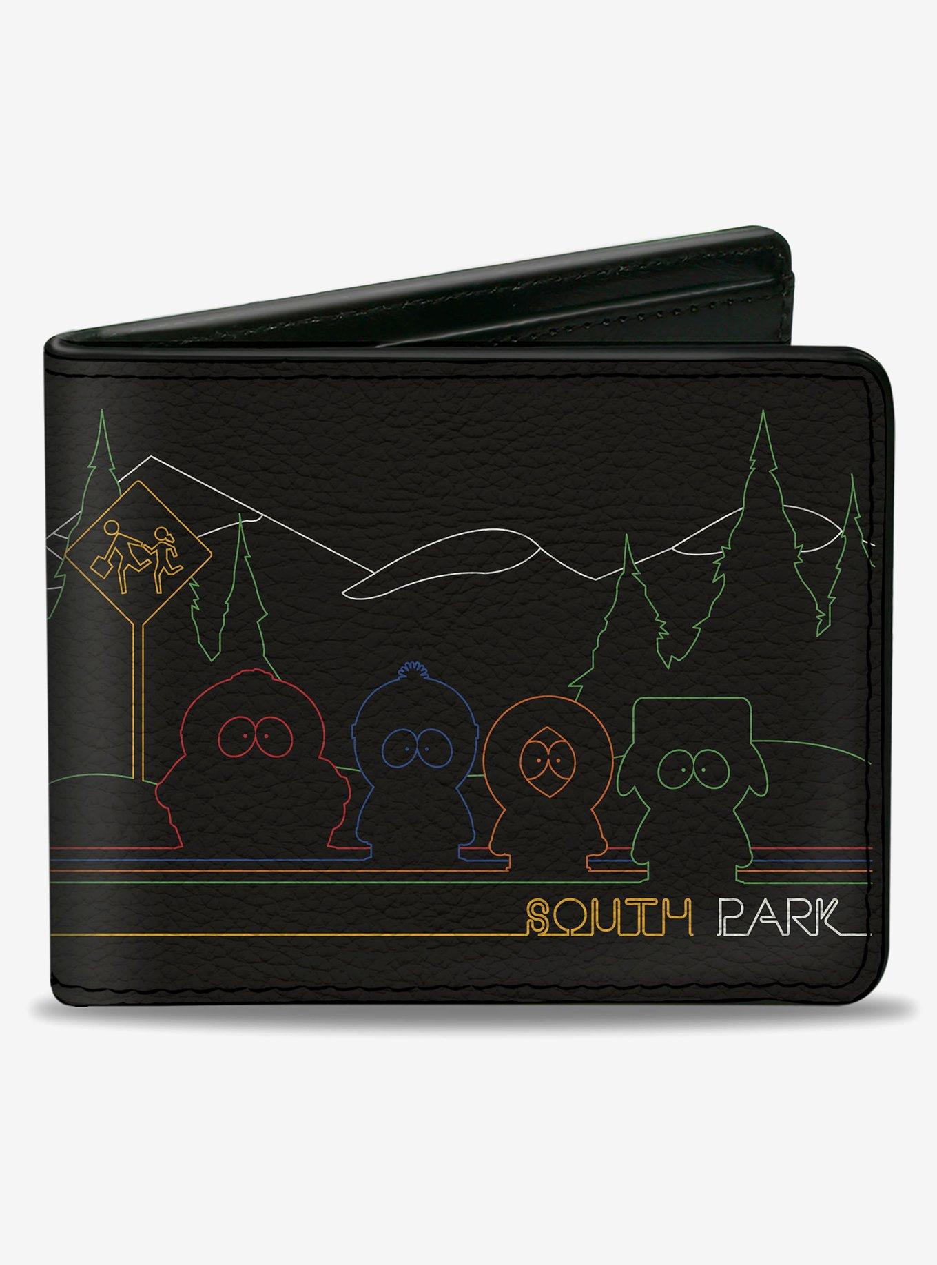 South Park Boys At Bus Line Silhouette Bifold Wallet, , hi-res