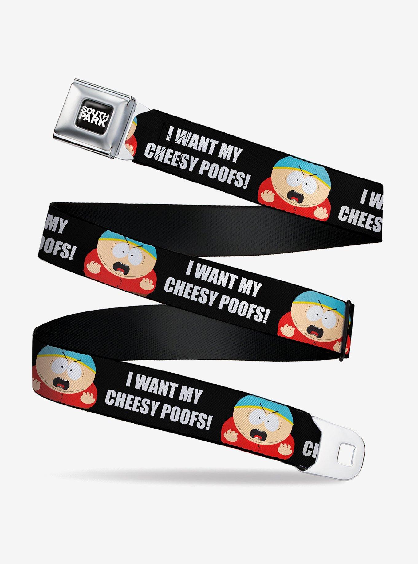 South Park Cartman I Want My Cheesy Poofs Pose Seatbelt Buckle Belt, , hi-res