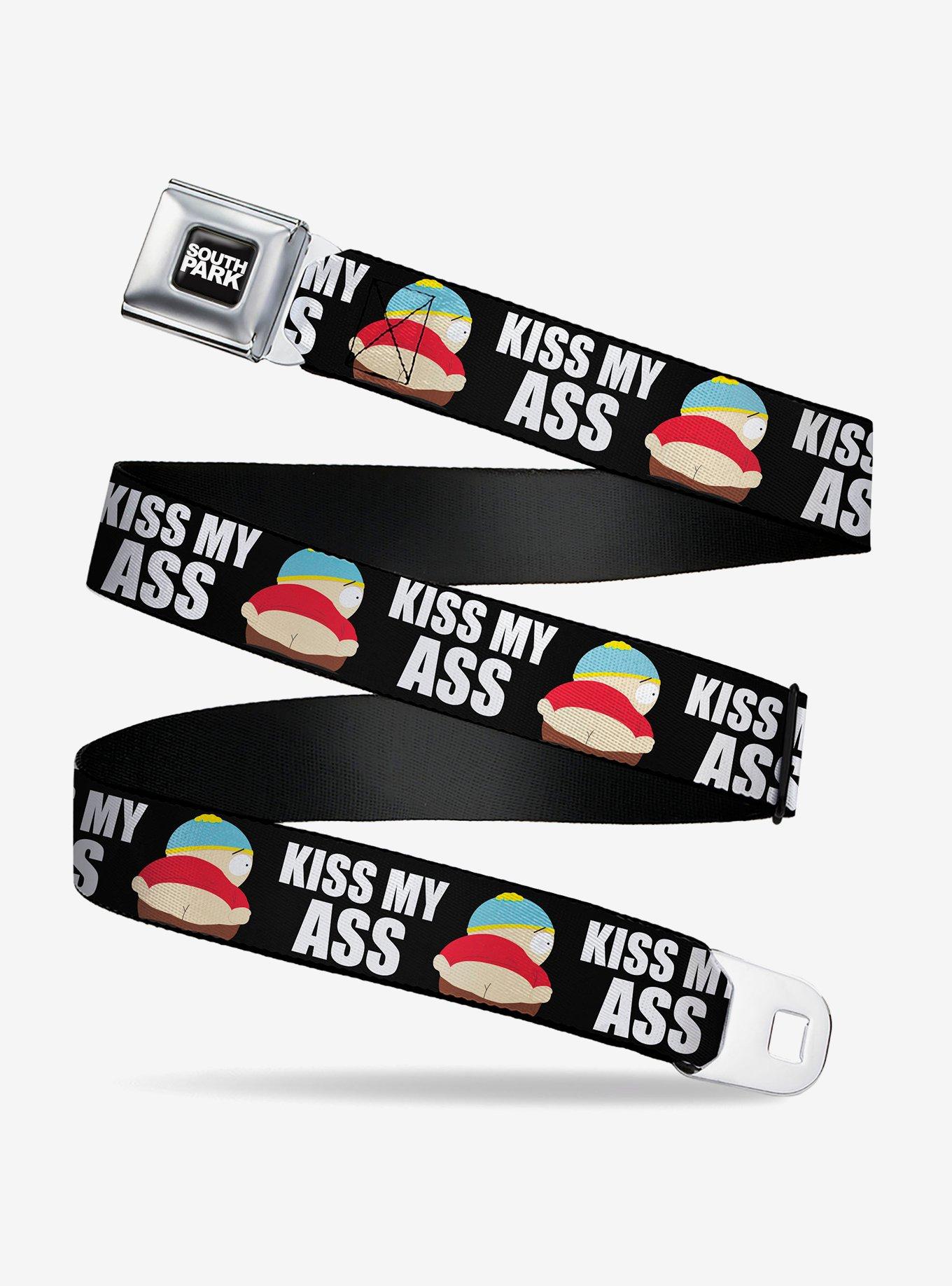 South Park Cartman Pants Kiss My Ass Pose Seatbelt Buckle Belt, , hi-res