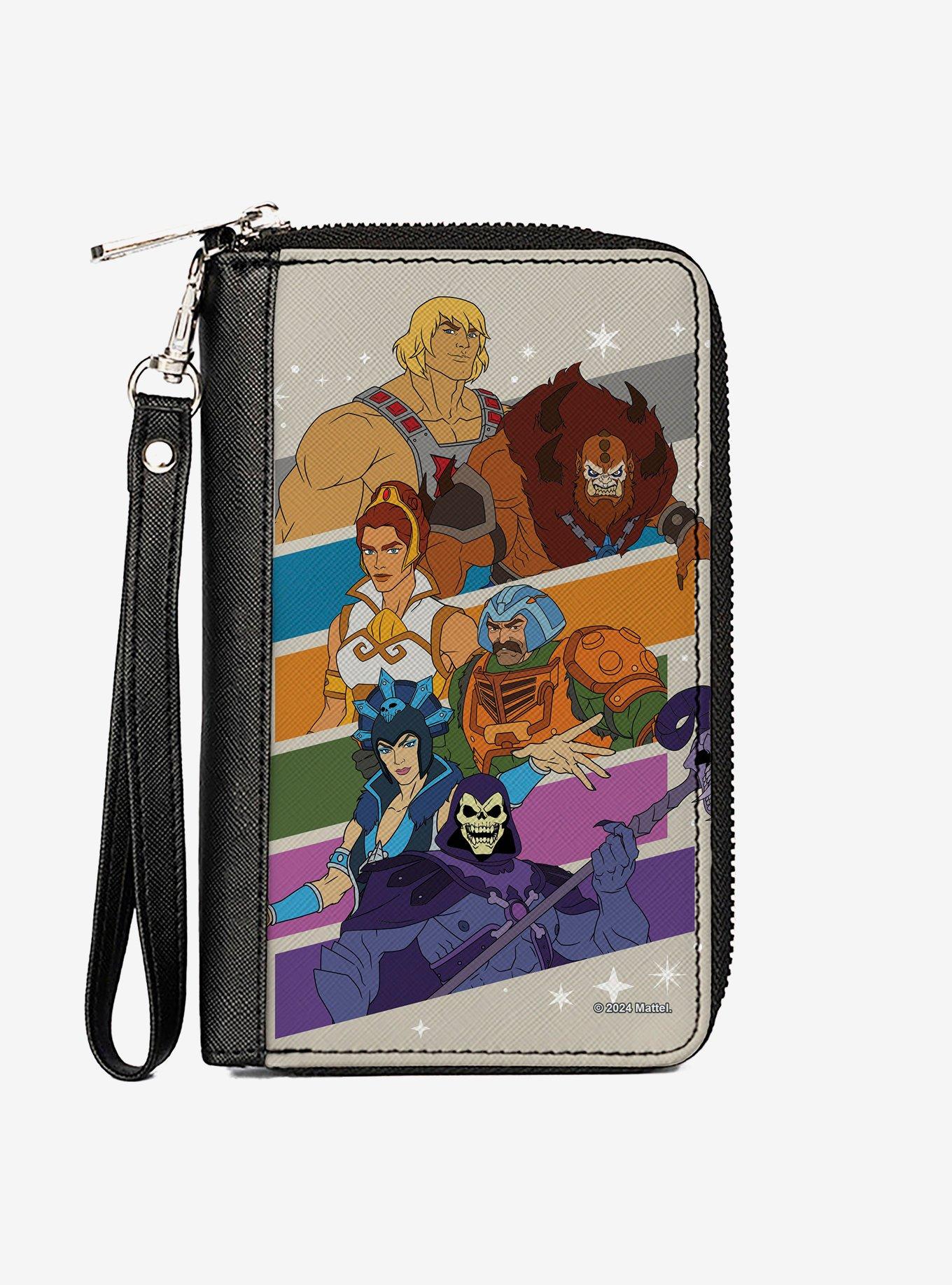 Masters of the Universe Character Stripe Poses Zip Around Wallet, , hi-res
