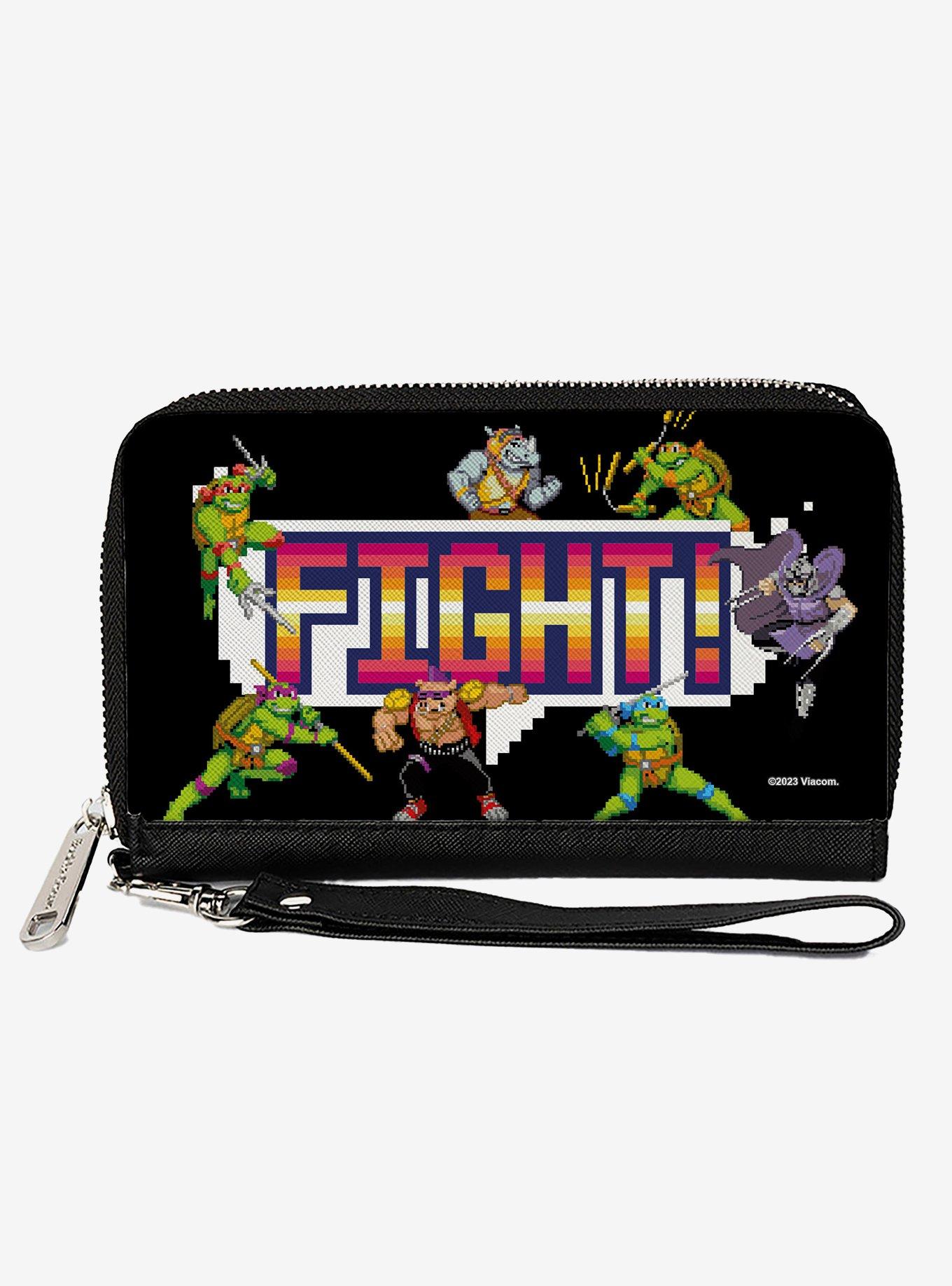Teenage Mutant Ninja Turtles and Villains Arcade Fight Pose Zip Around Wallet, , hi-res