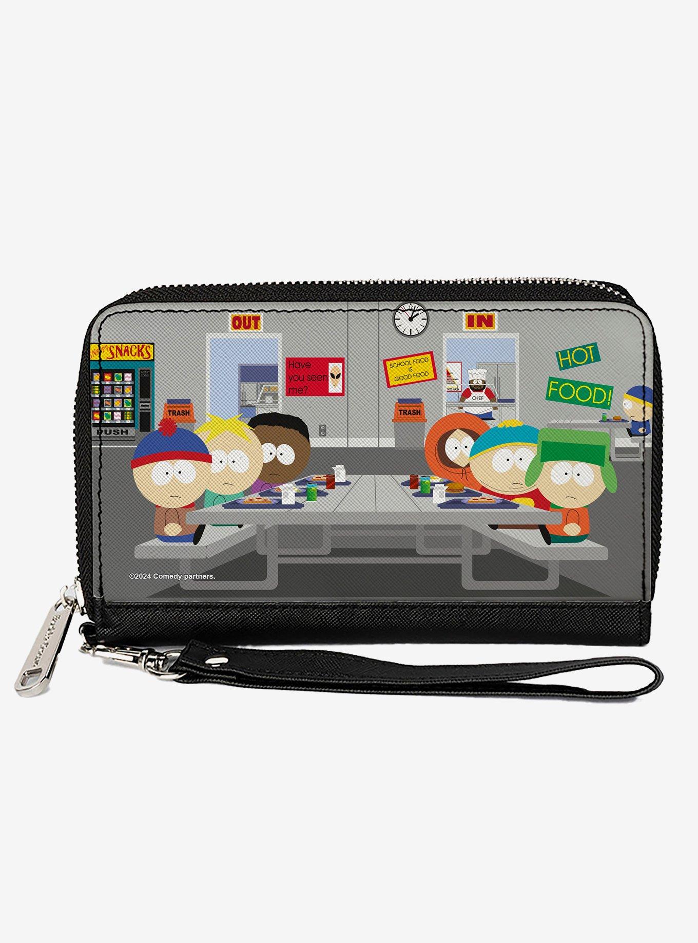 South Park Boys Group Cafeteria Table Scene Zip Around Wallet, , hi-res