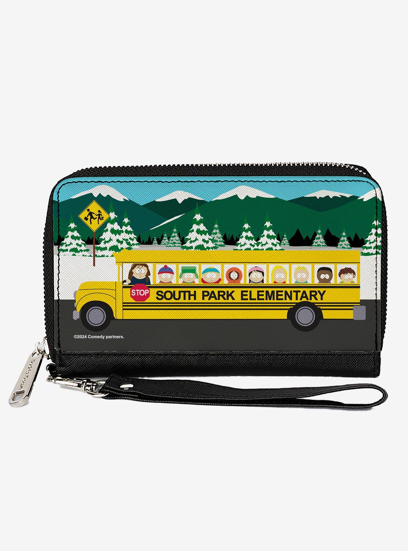 South Park Elementary School Bus Character Group Scene Zip Around Wallet, , hi-res