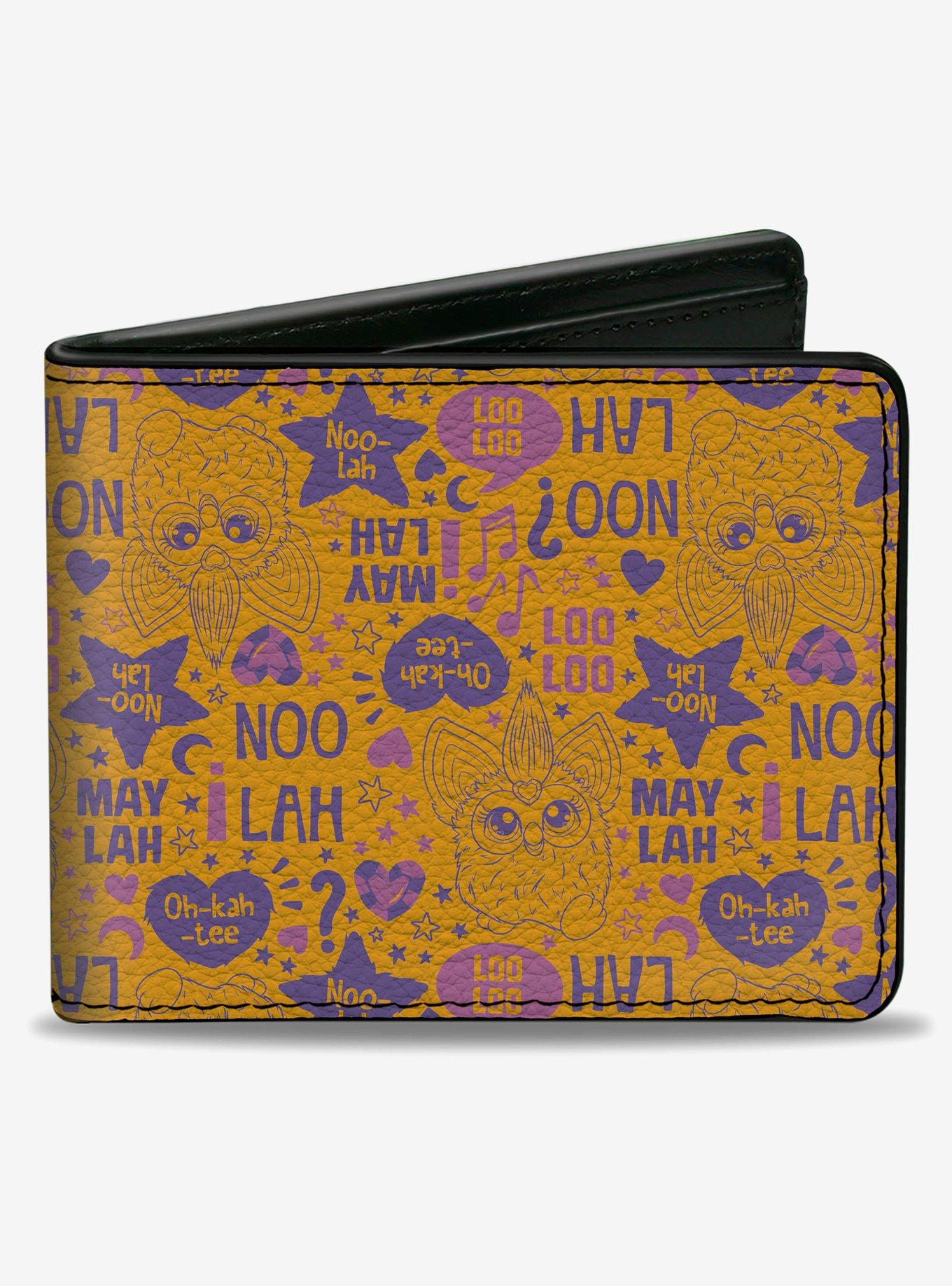 Furby Furbish Phrases and Icons Bifold Wallet, , hi-res