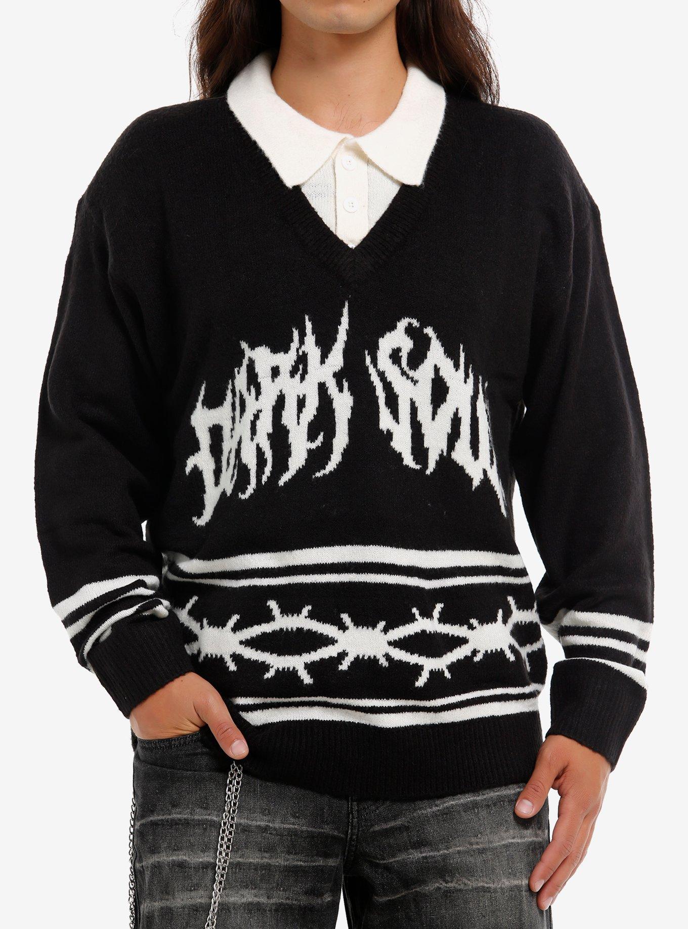 Dark Soul Barbed Wire Collared Sweater | Hot Topic