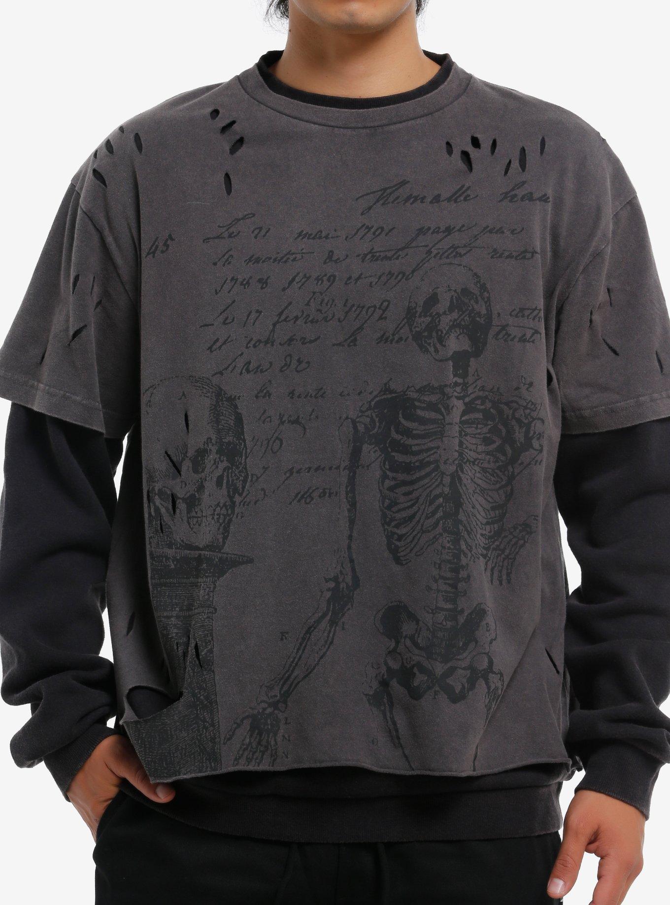 Skeleton Dead Poets Long-Sleeve Twofer, , hi-res